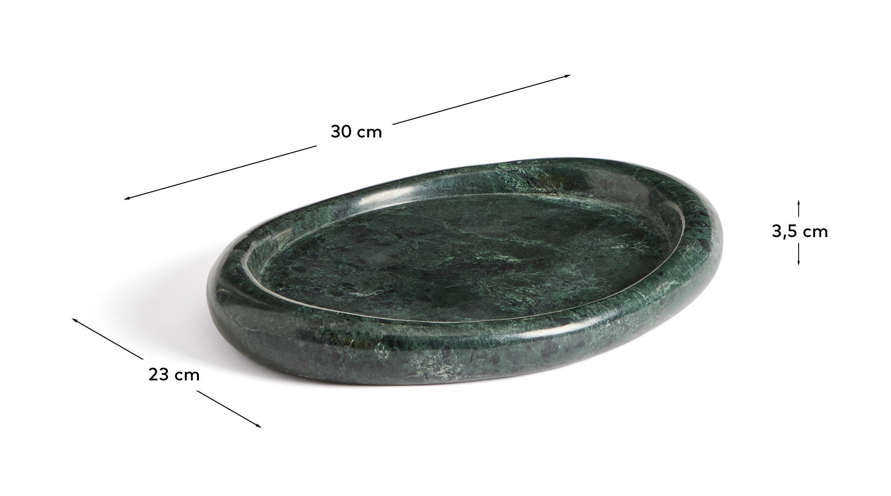 Lenorel tray in green marble 30 x 23 cm - Measurements