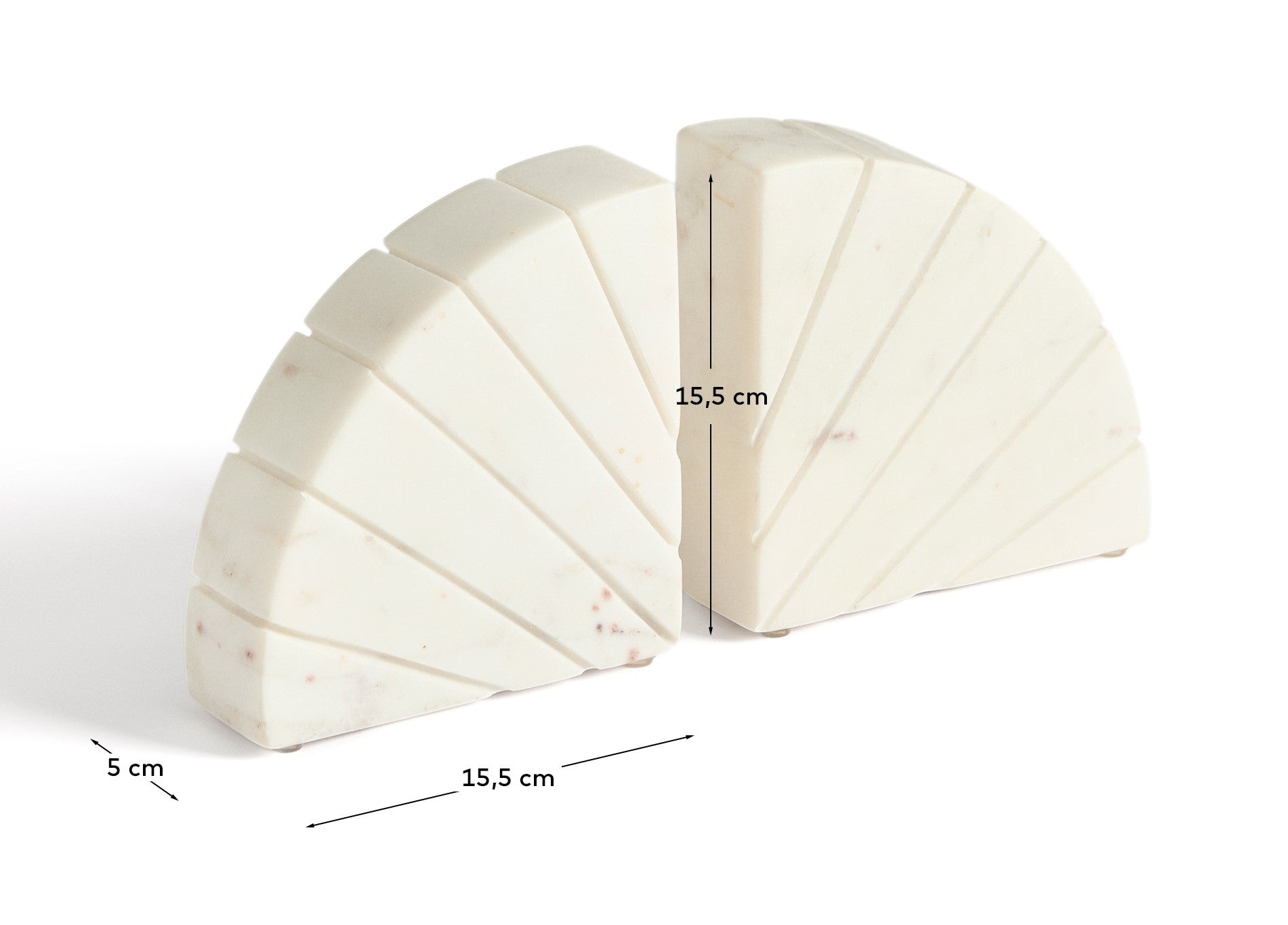 Serela bookend in white marble - Measurements