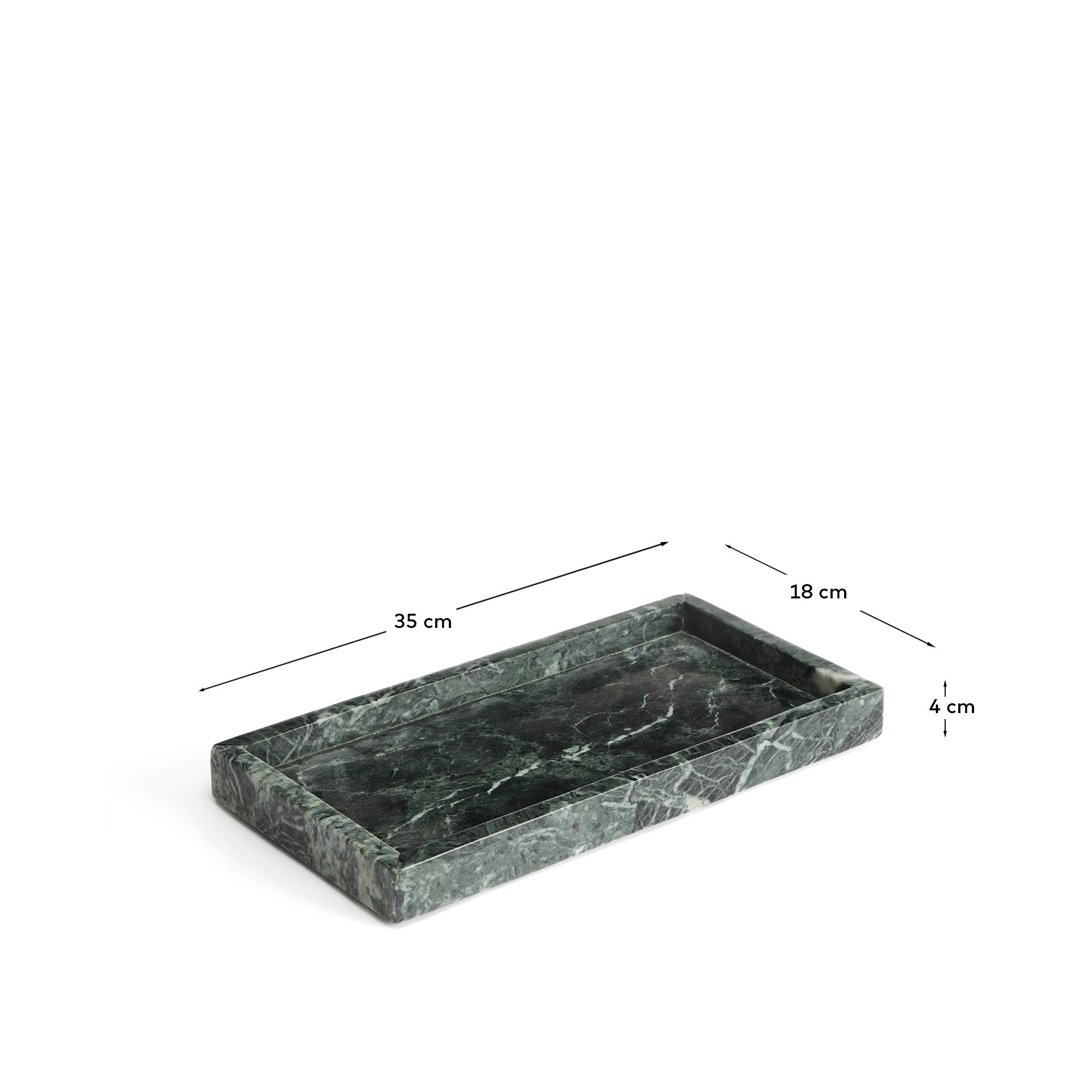 Serela tray in green marble 35 x 18 cm - Measurements