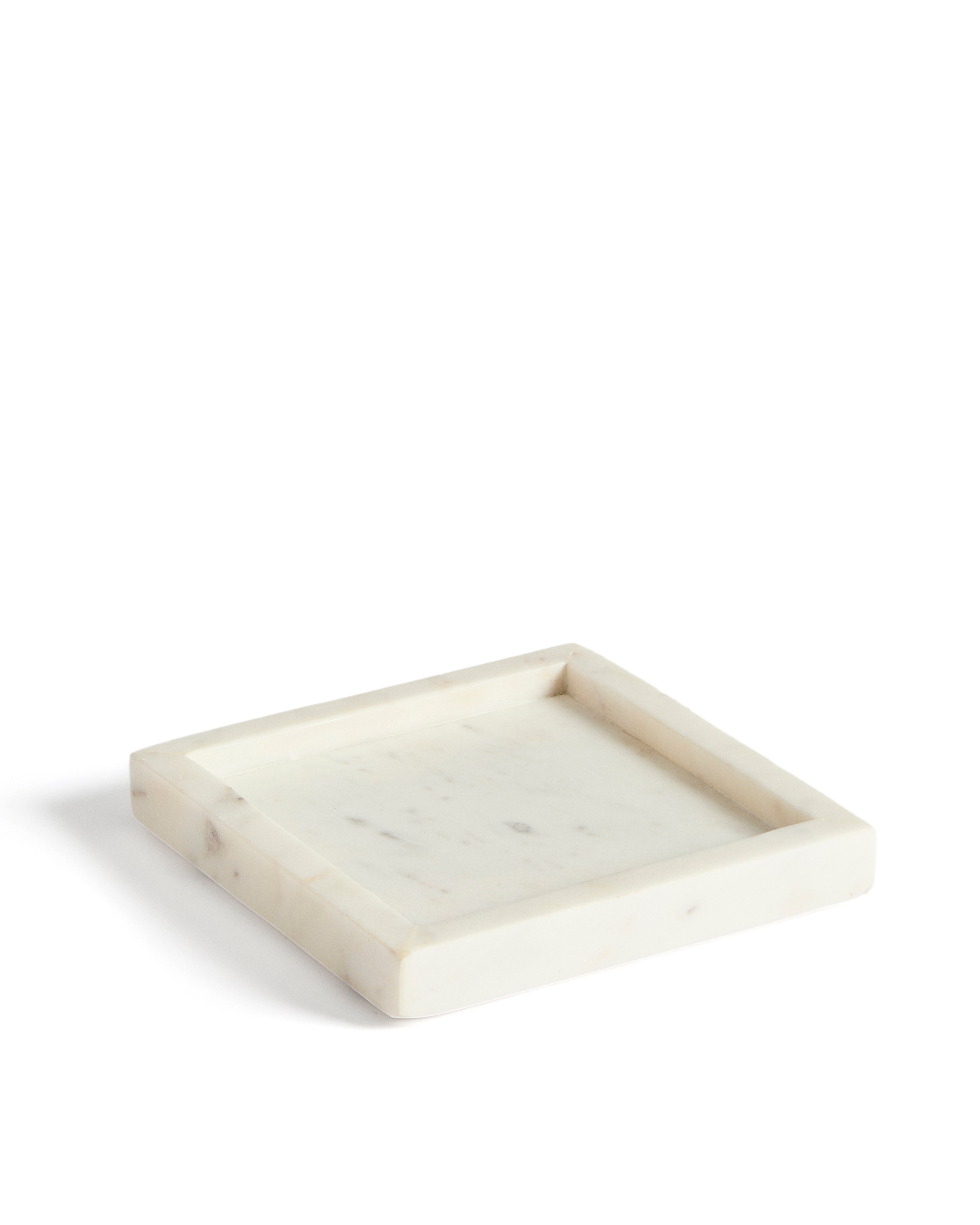 Serela tray in white marble 18 x 18 cm - Product Image