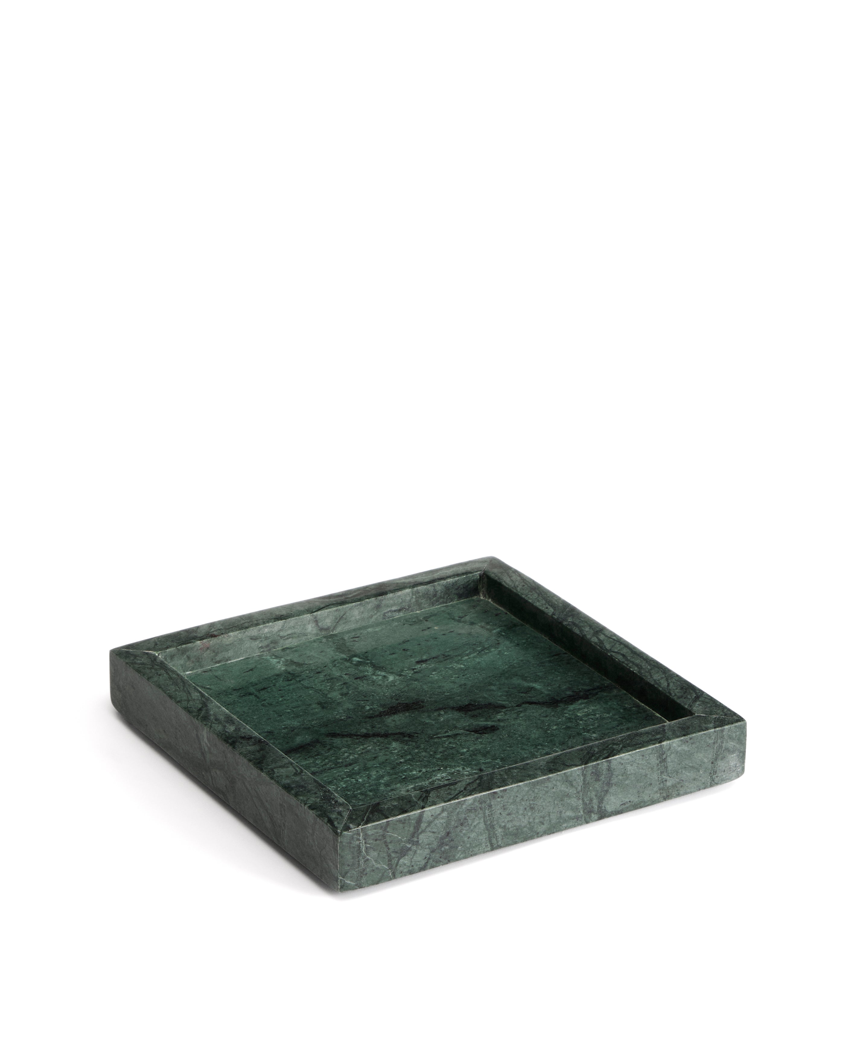 Serela tray in green marble 18 x 18 cm - Product Image