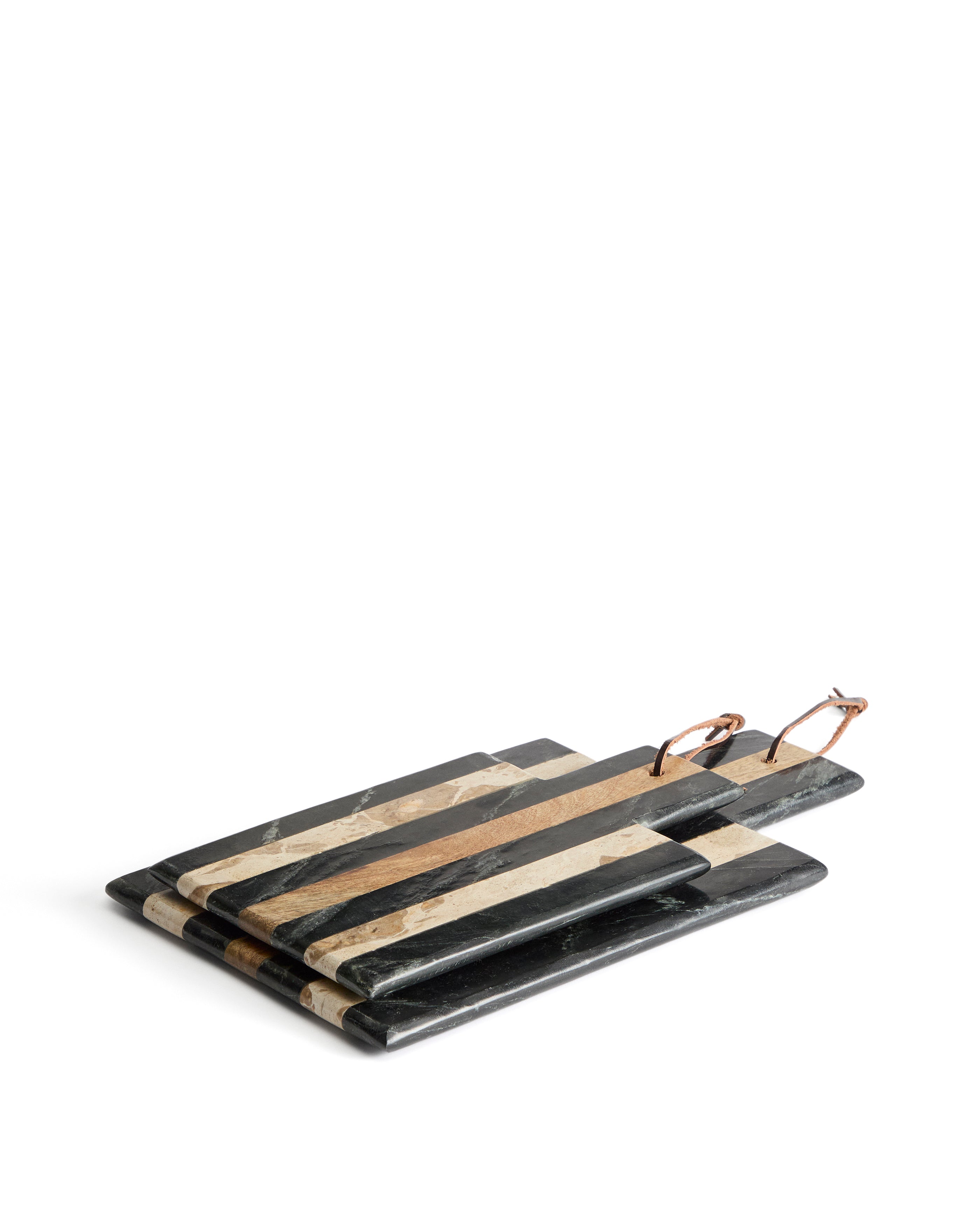 Surne serving board in black, brown and beige marble 30 x 23 cm - Product Image