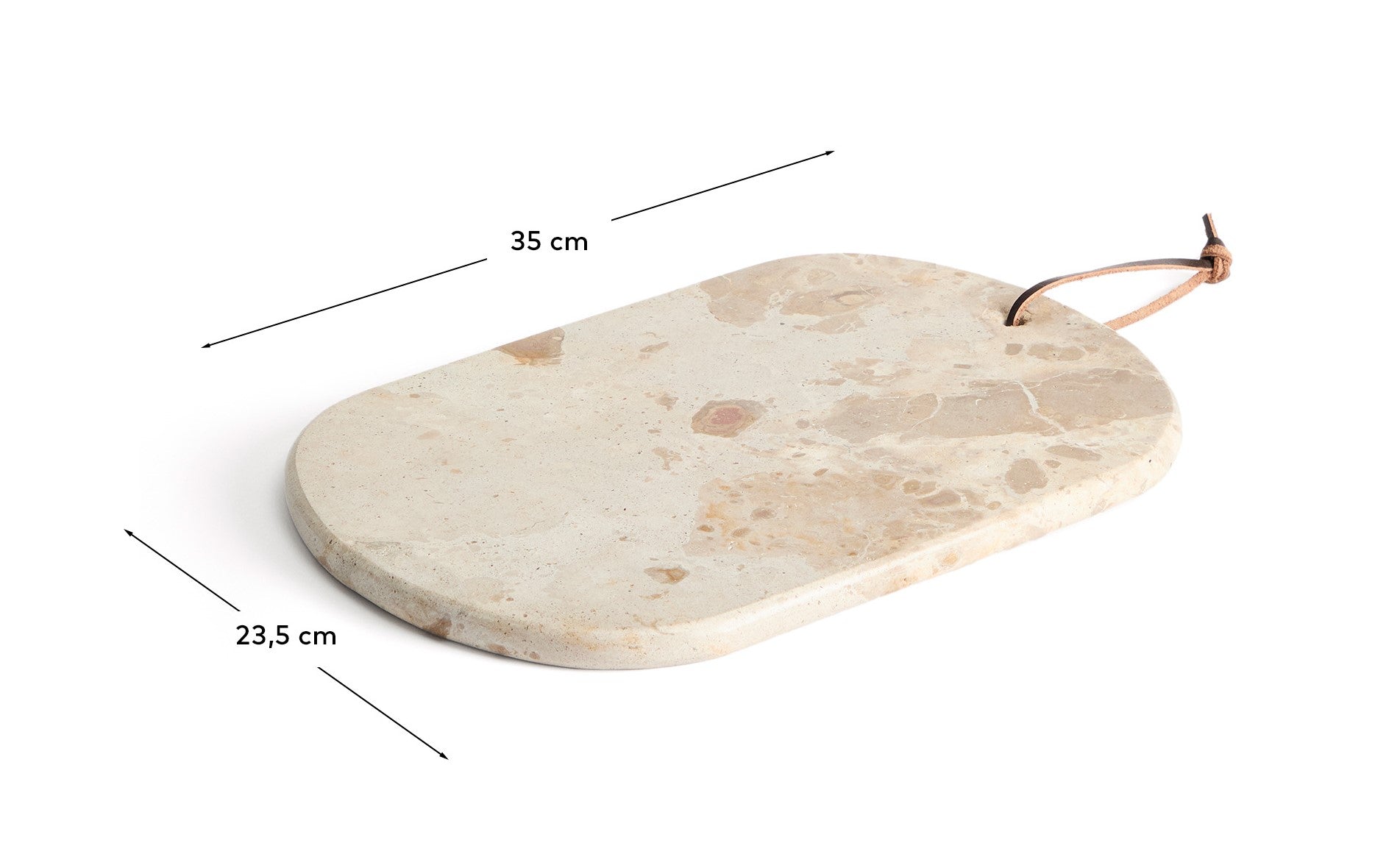 Orlina tray in beige marble 35 x 23 cm - Measurements