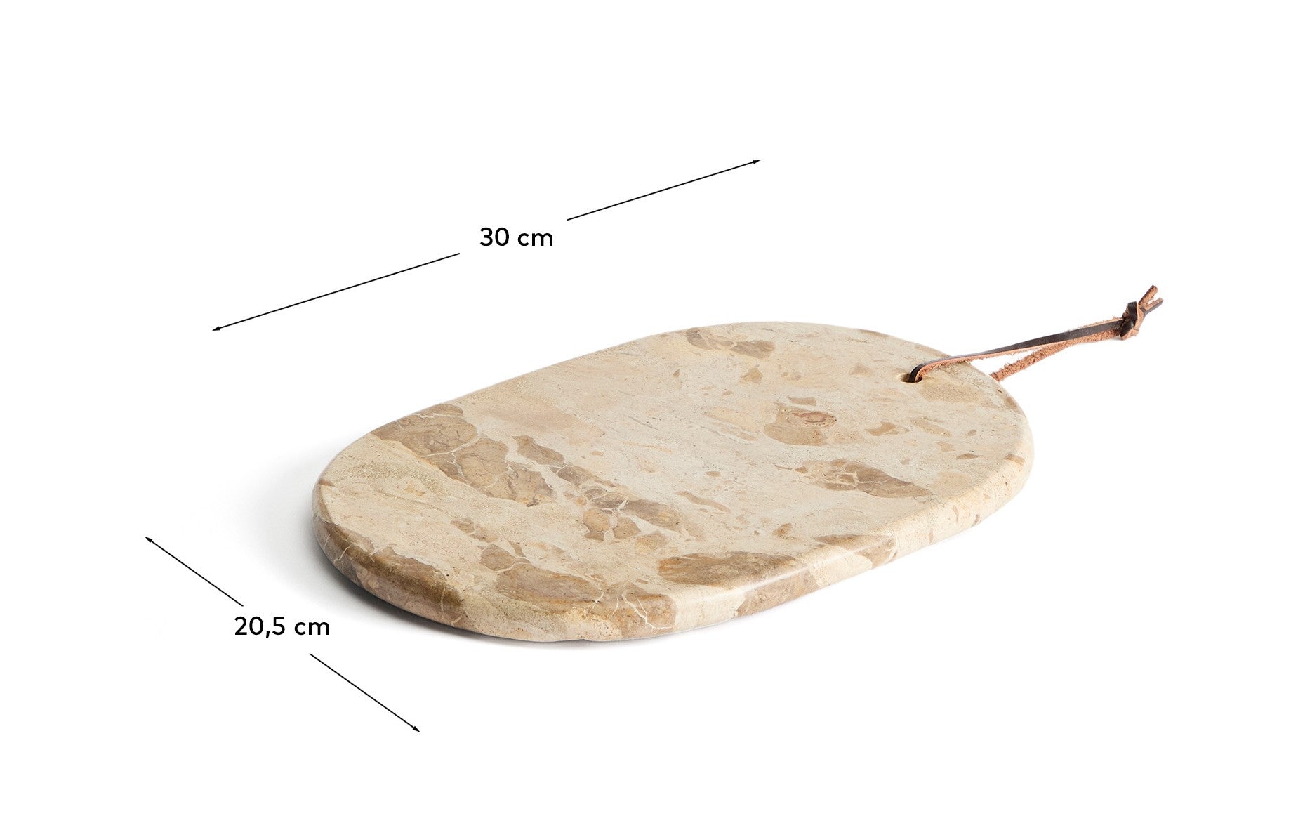 Orlina tray in beige marble 30 x 20 cm - Measurements