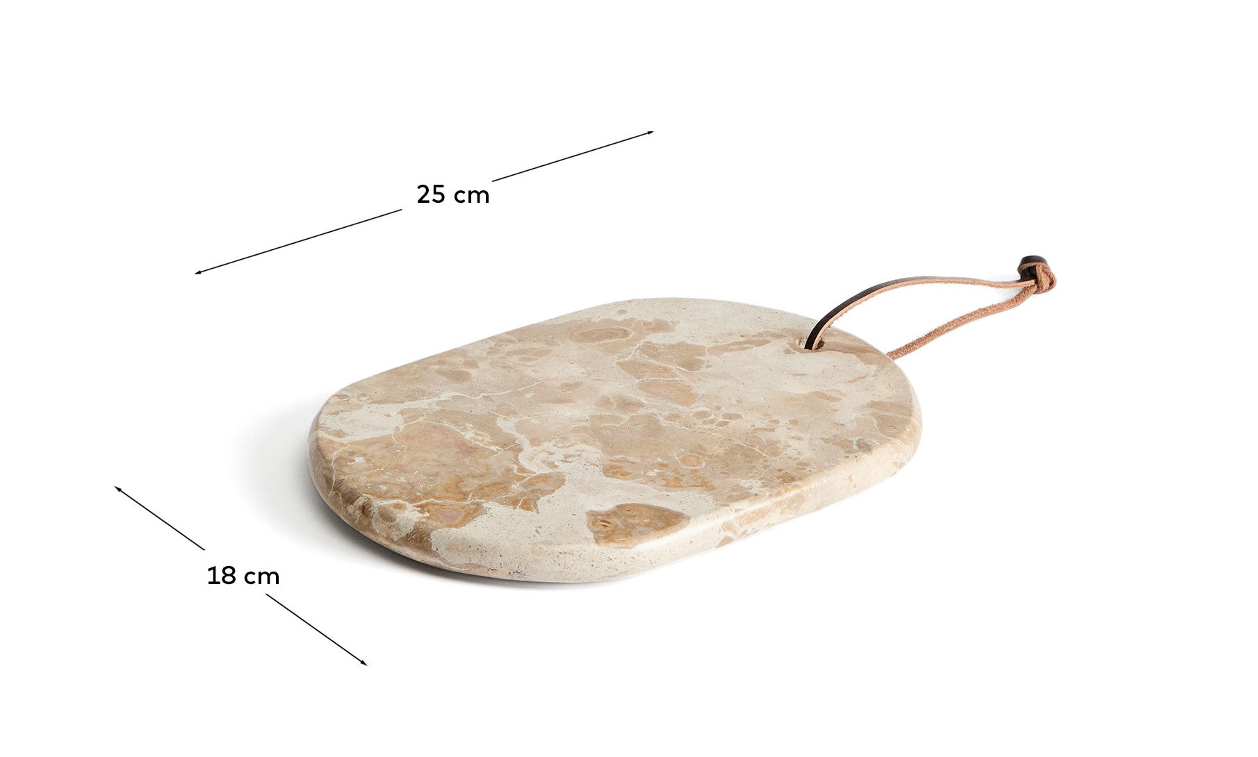 Orlina tray in beige marble 25 x 18 cm - Measurements