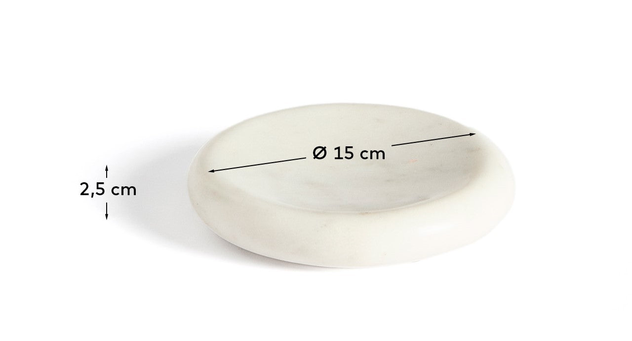 Obena tray in white marble Ø 15 cm - Measurements
