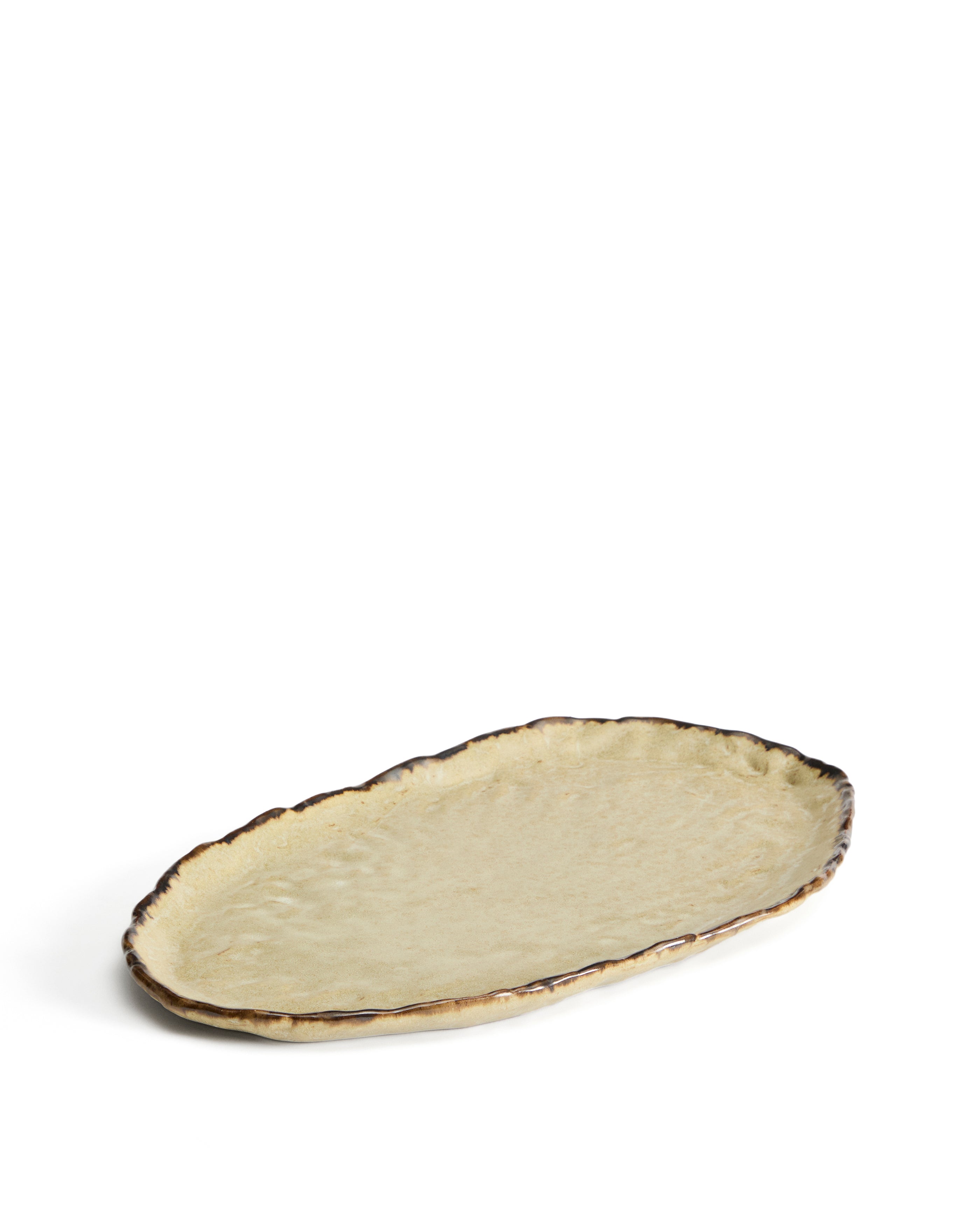 Abela tray in brown ceramic - Product Image