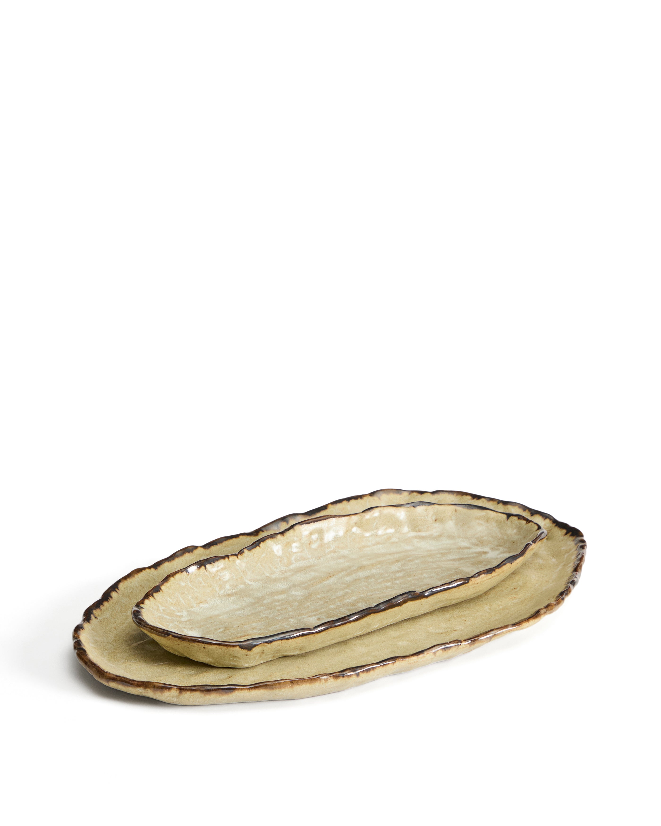 Abela tray in brown ceramic - Product Image
