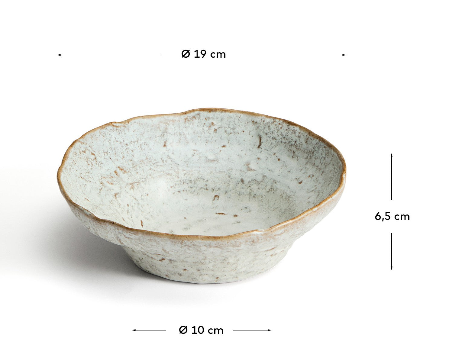 Alenia deep plate in grey ceramic - Measurements