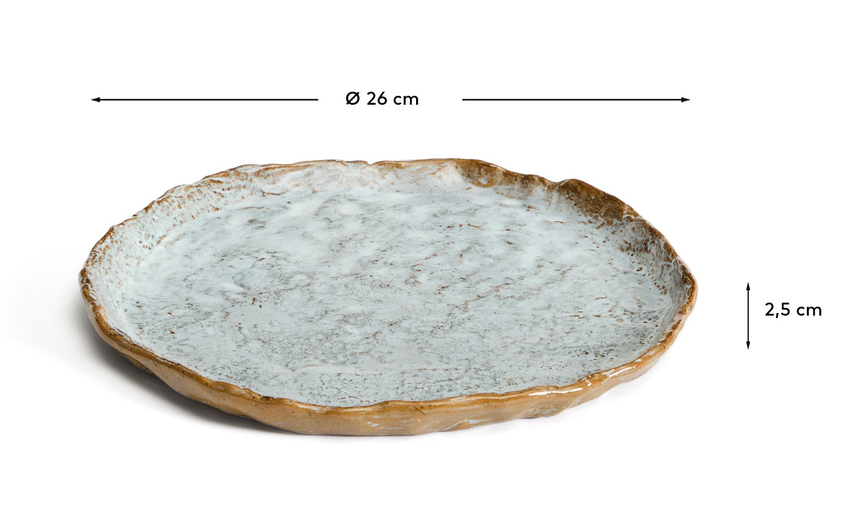 Alenia flat plate in grey ceramic - Measurements
