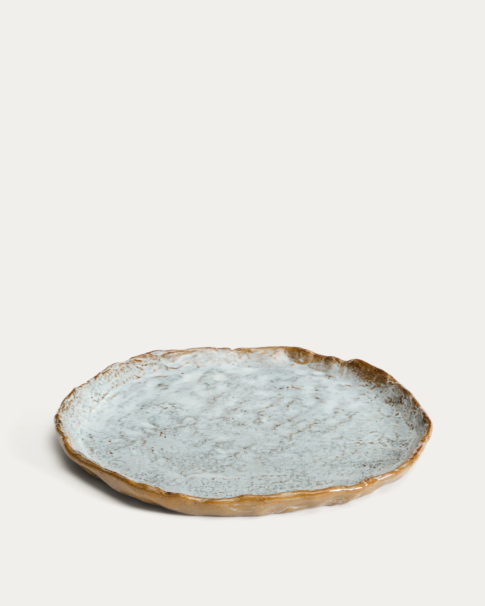 Alenia flat plate in grey ceramic - Product View