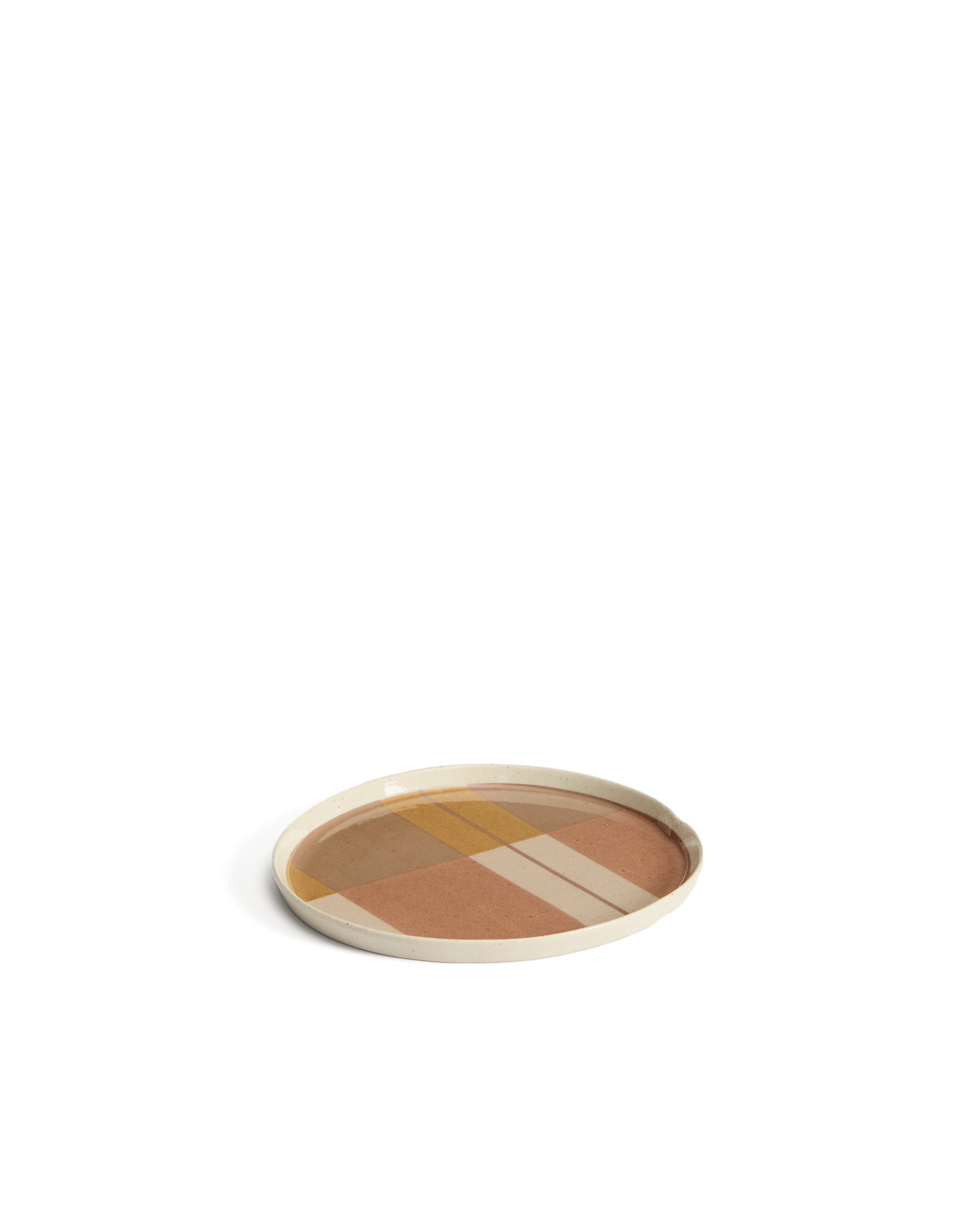 Julnet dessert plate in beige ceramic - Product Image