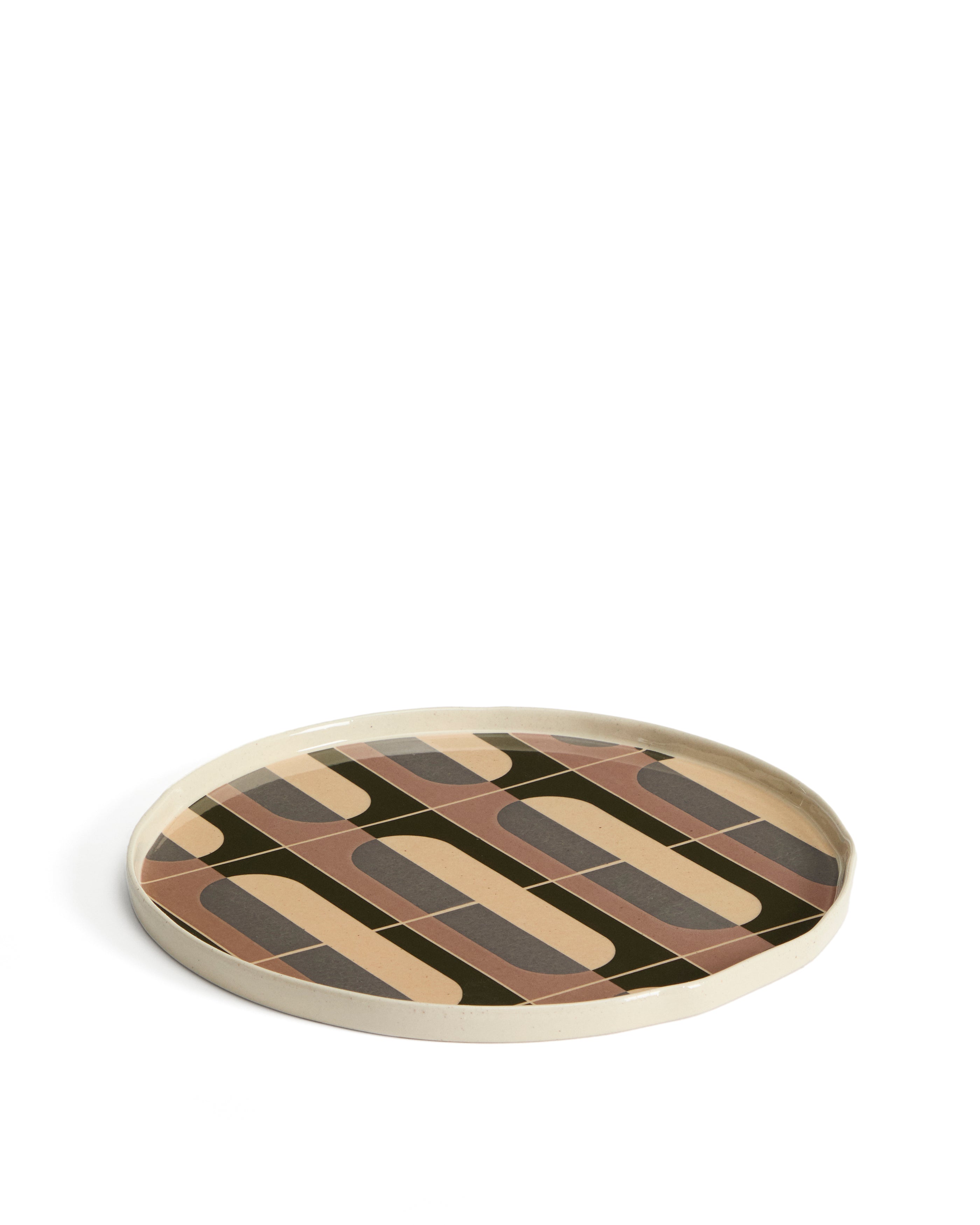 Julnet dinner plate in brown ceramic - Product Image