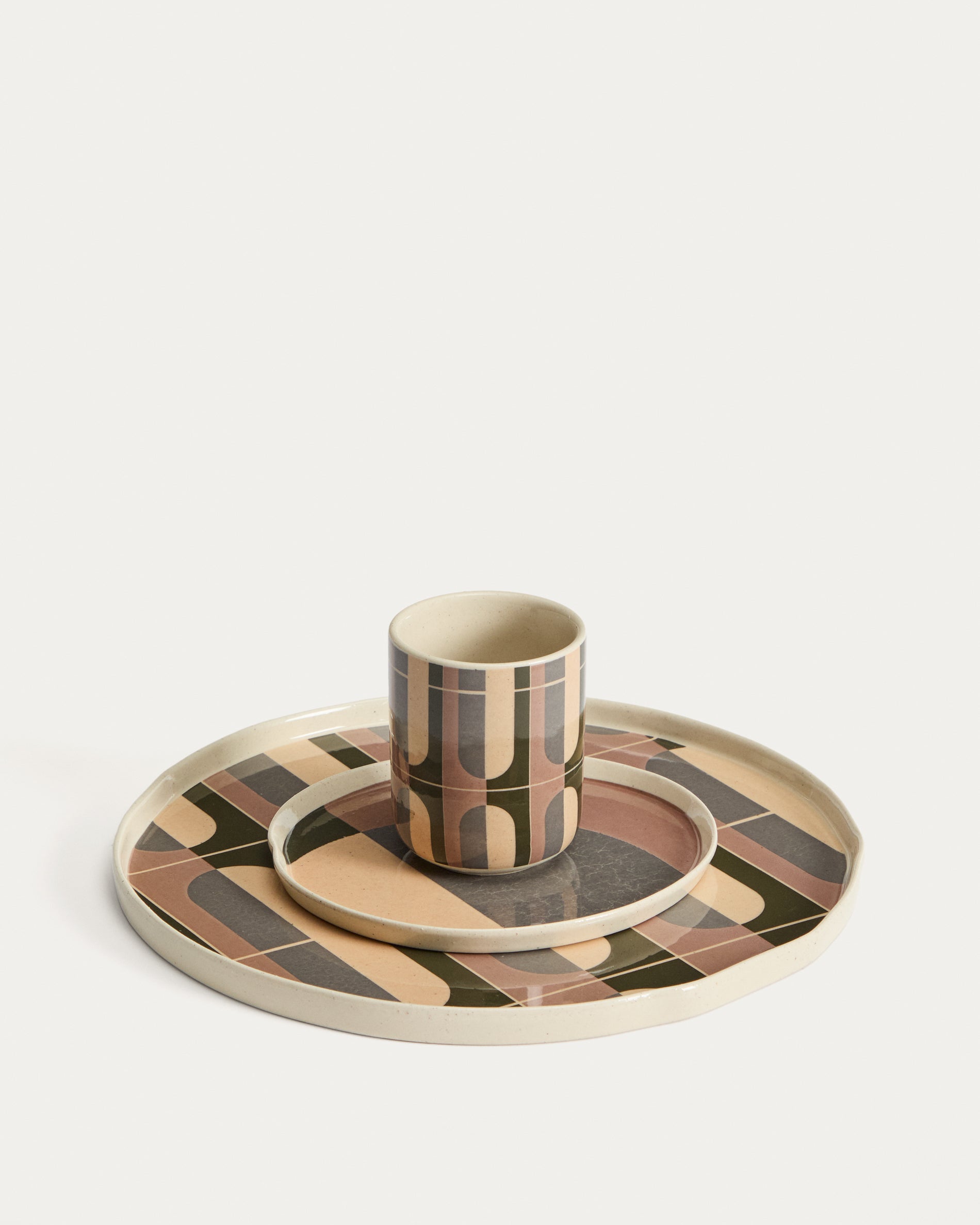 Julnet dinner plate in brown ceramic - Product View