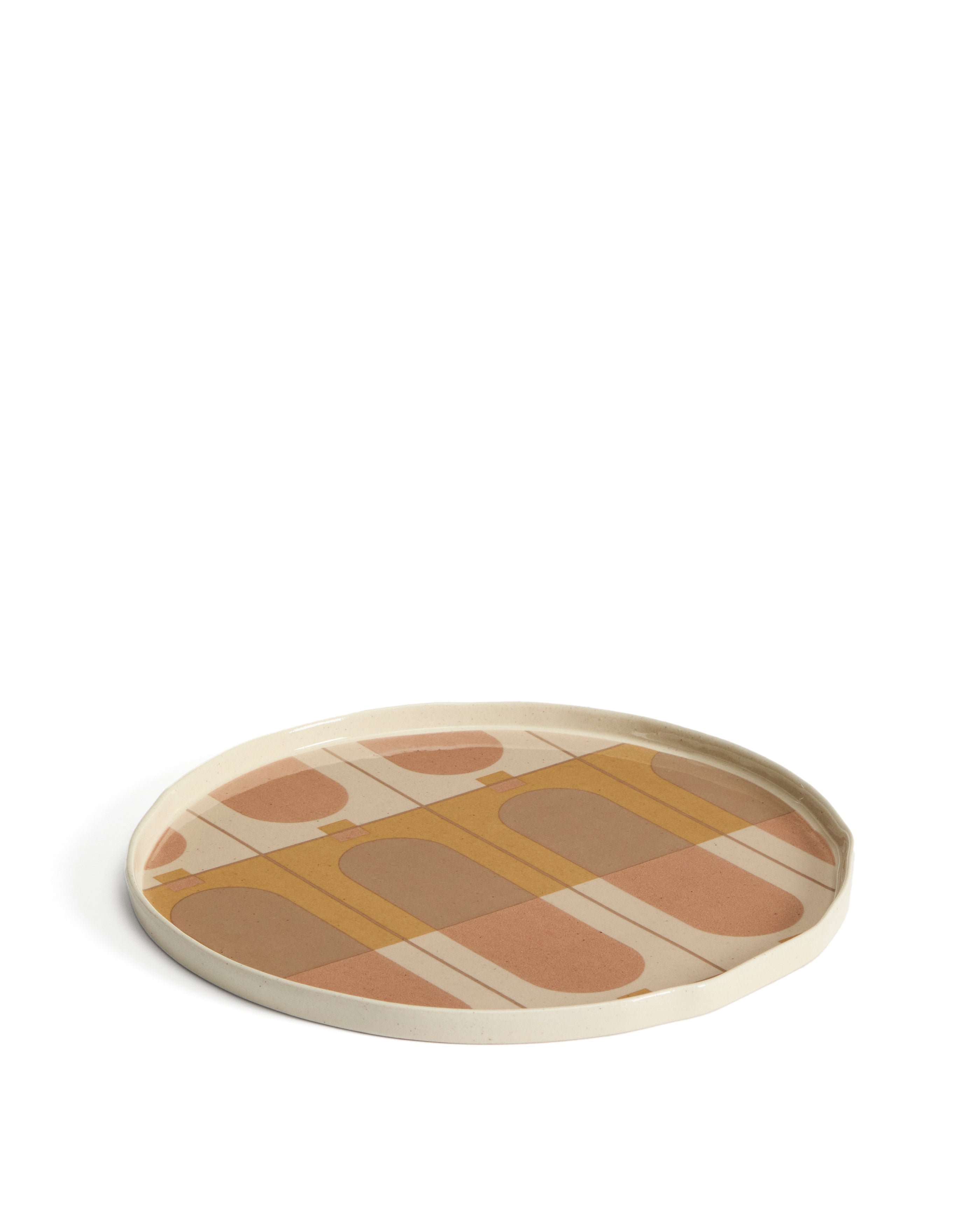 Julnet dinner plate in beige ceramic - Product Image