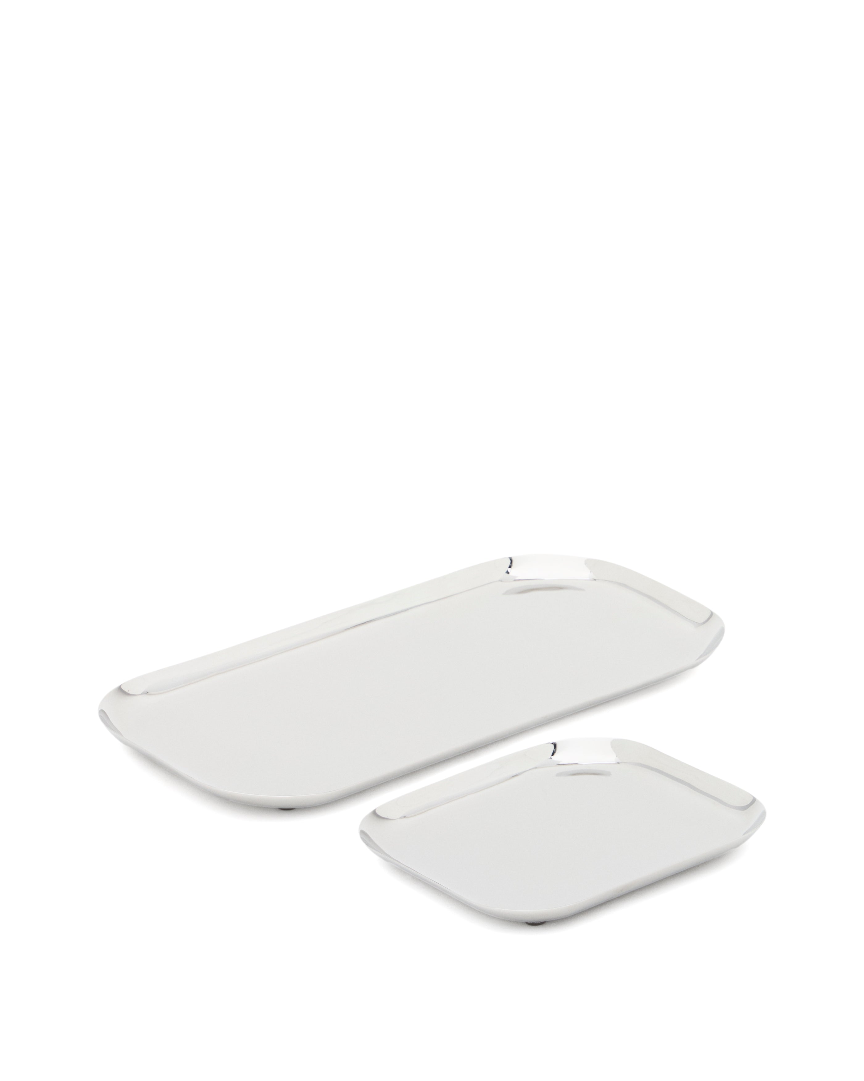 Nirela set of 2 stainless steel trays - Product Image