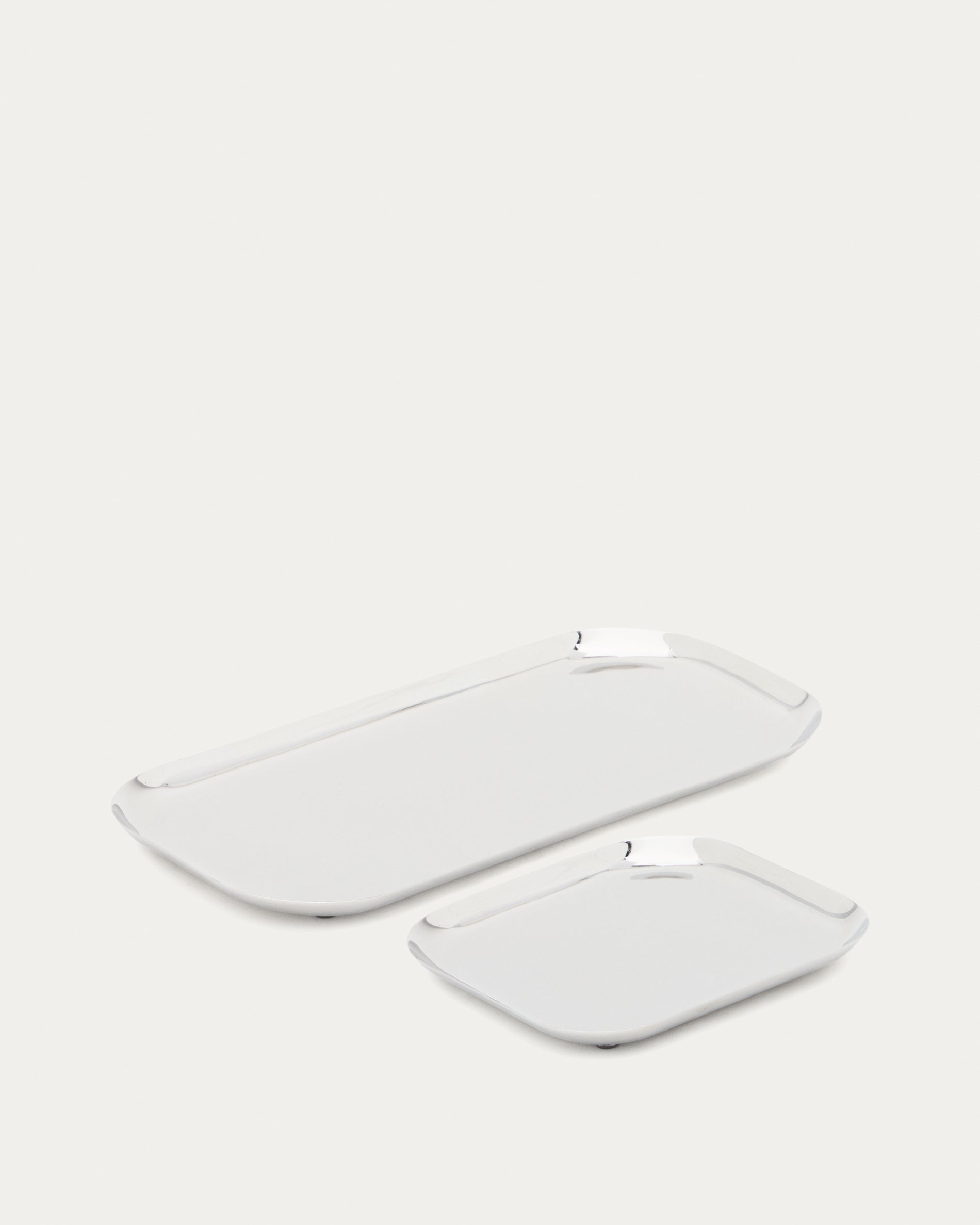 Nirela set of 2 stainless steel trays - Product View
