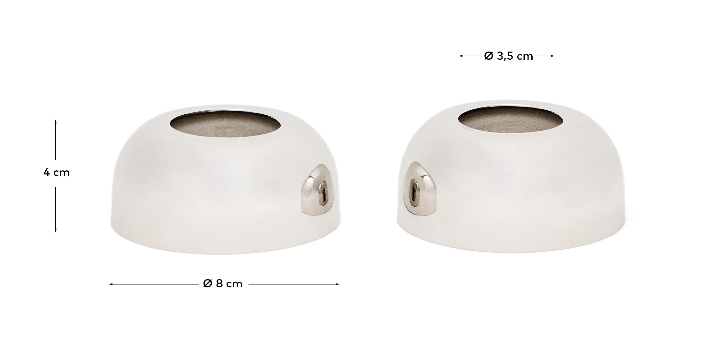 Nirela set of 2 stainless steel egg cups - Measurements