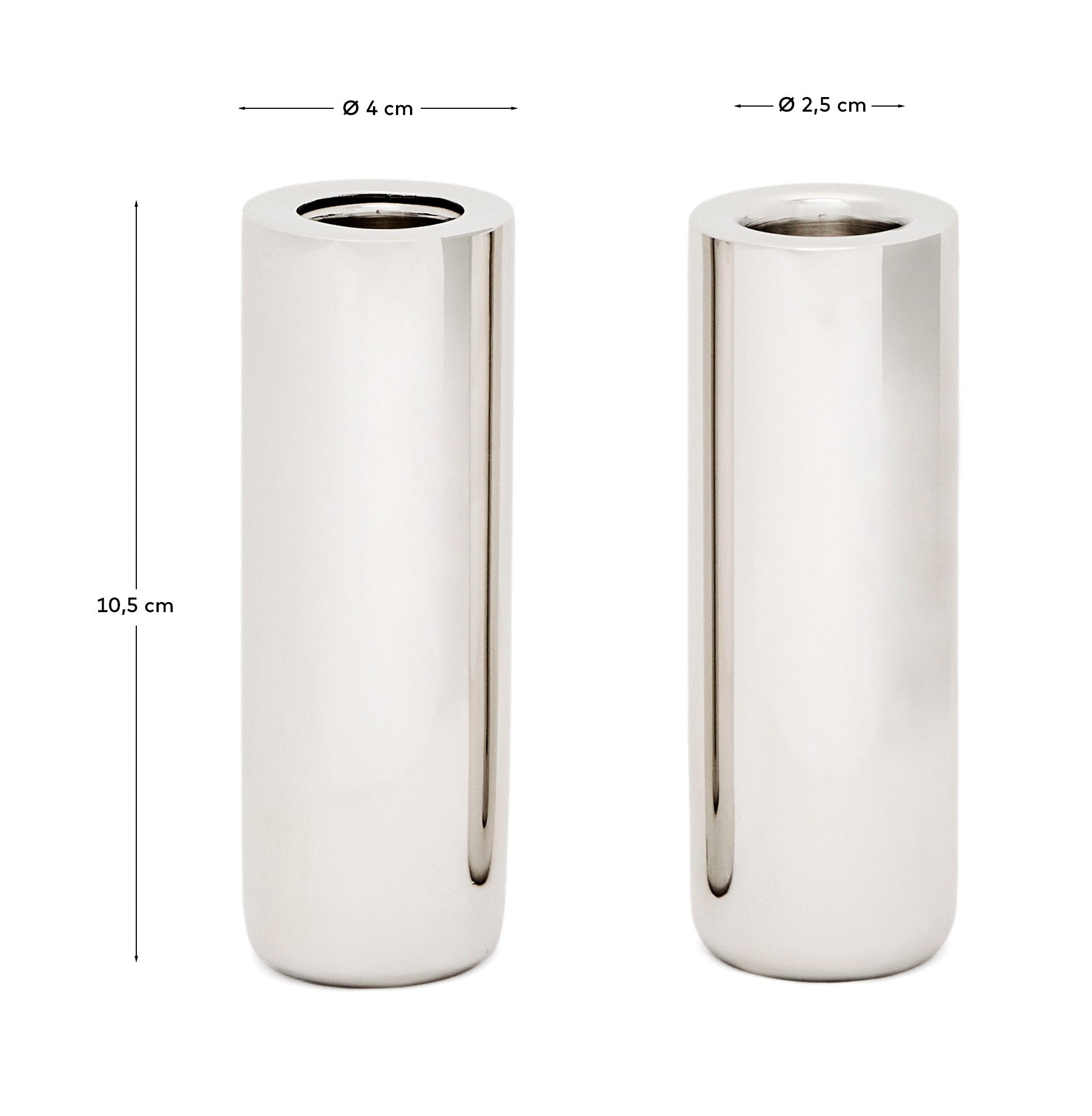 Nirela set of 2 candle holders 11cm - Measurements