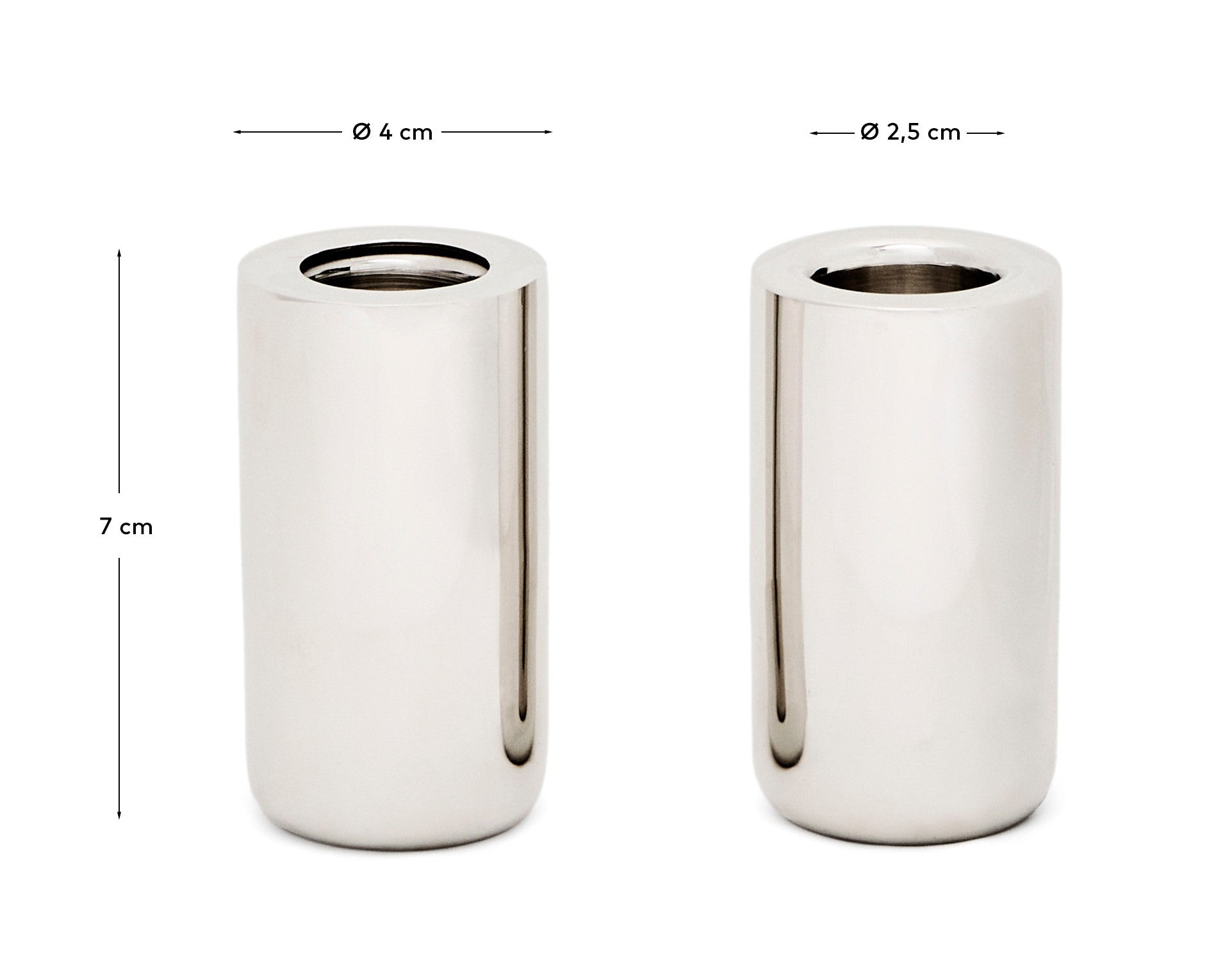 Nirela set of 2 candle holders 7cm - Measurements