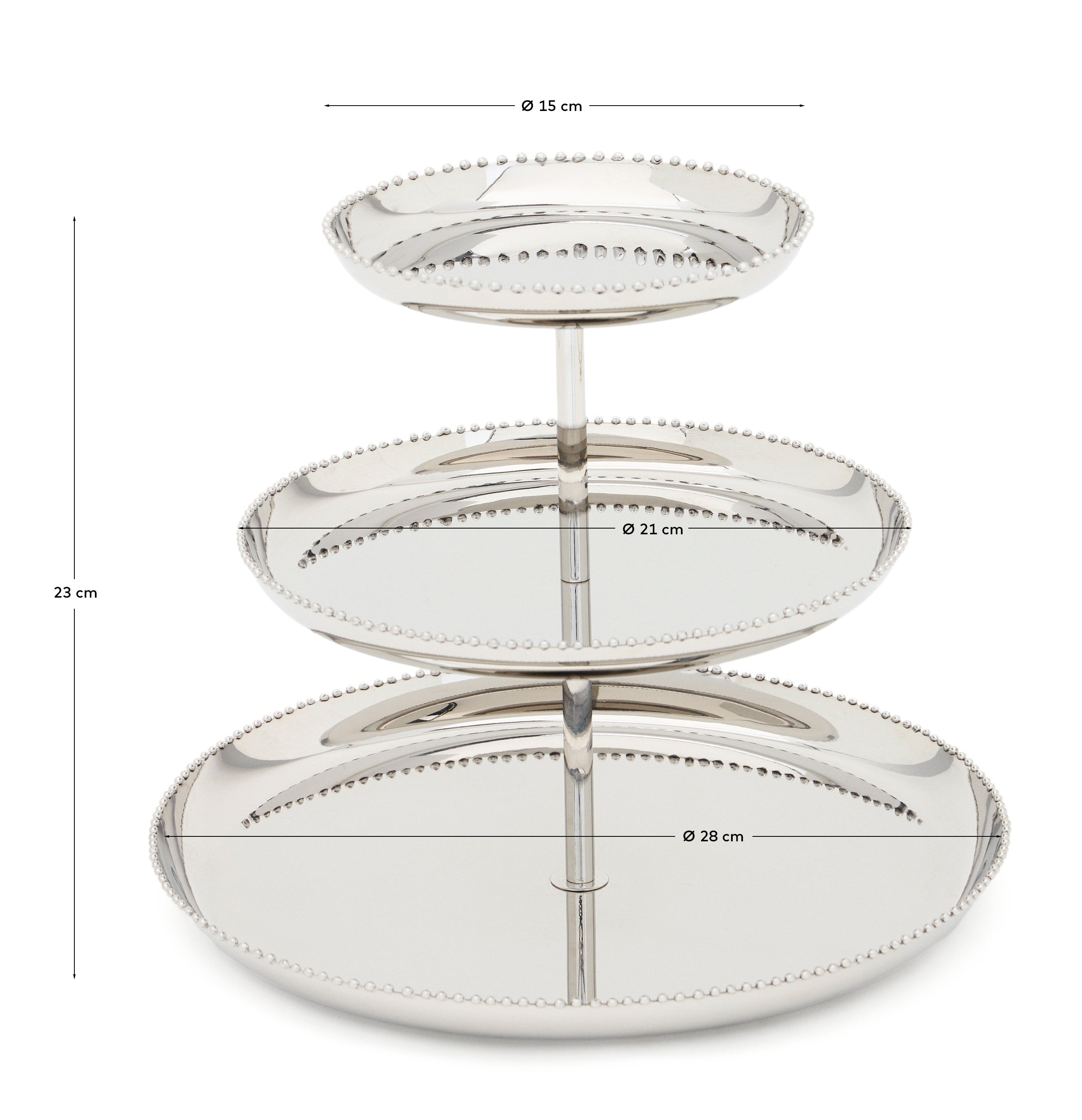Nirela 3-tier stainless steel tray - Measurements