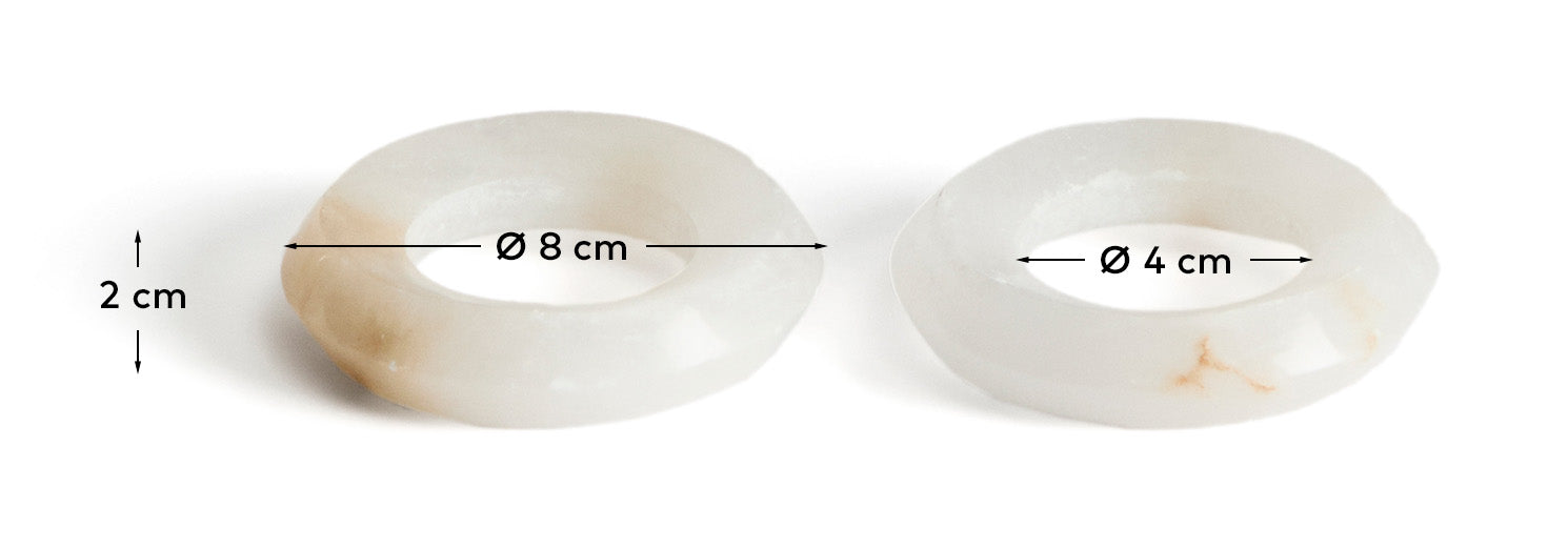 Noreli set of 2 alabaster napkin rings - Measurements