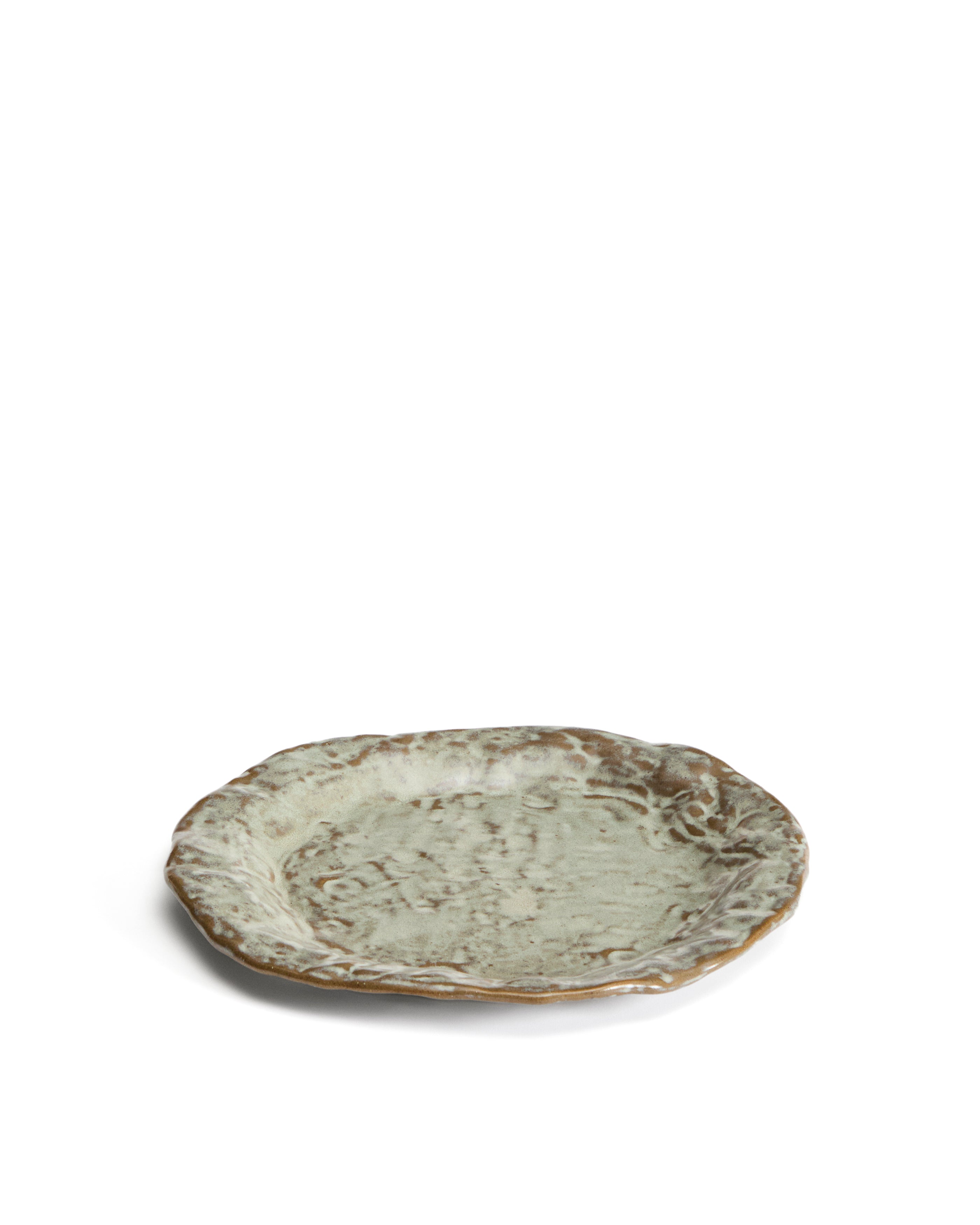 Alenia brown ceramic dessert plate - Product Image