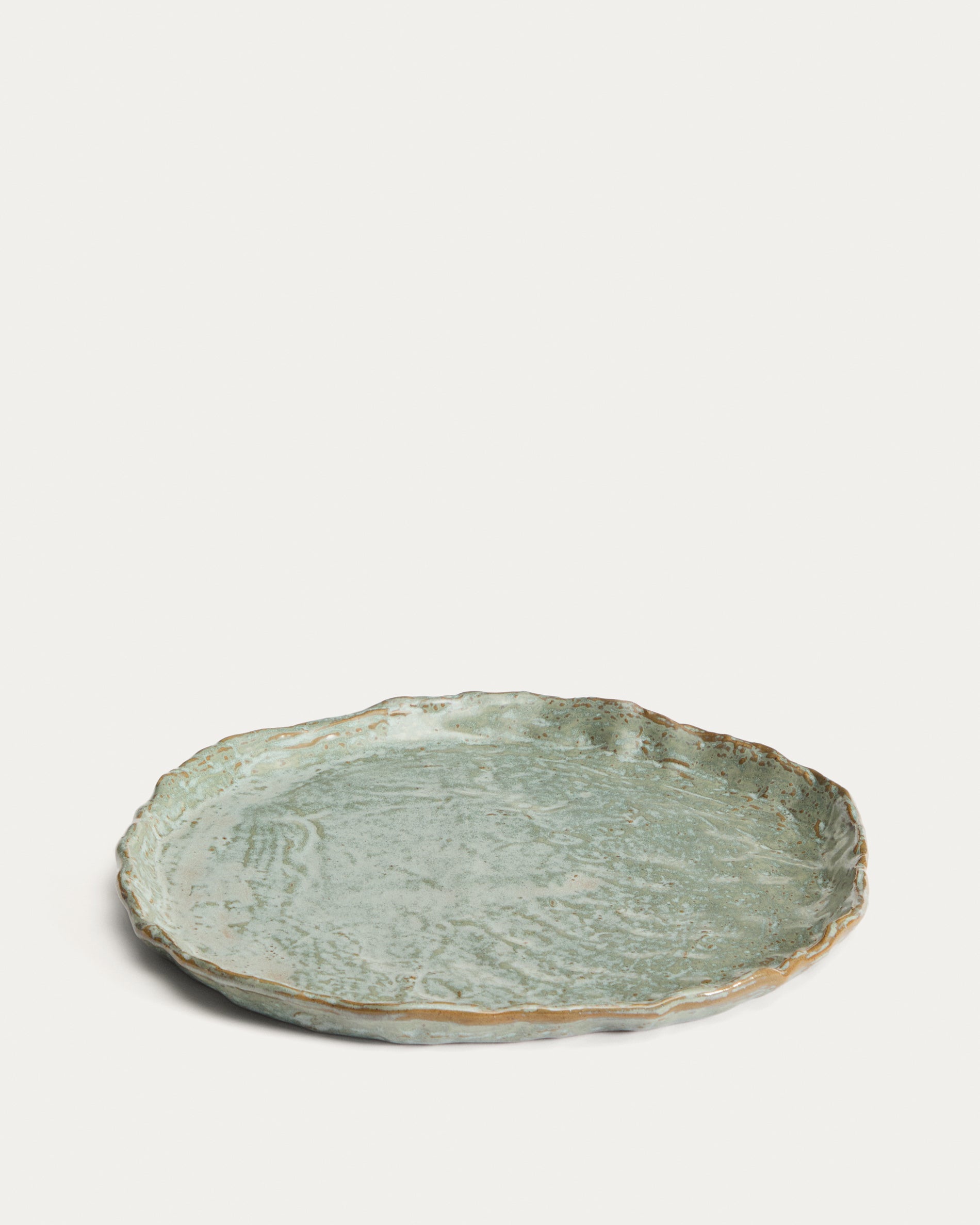 Alenia brown ceramic dinner plate - Product View