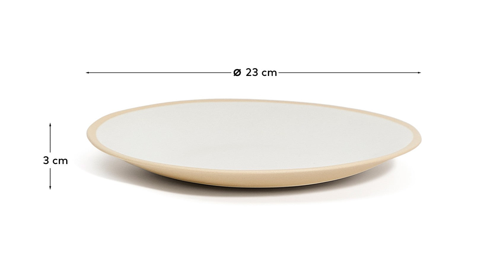 Beige Azir ceramic dessert plate - Measurements