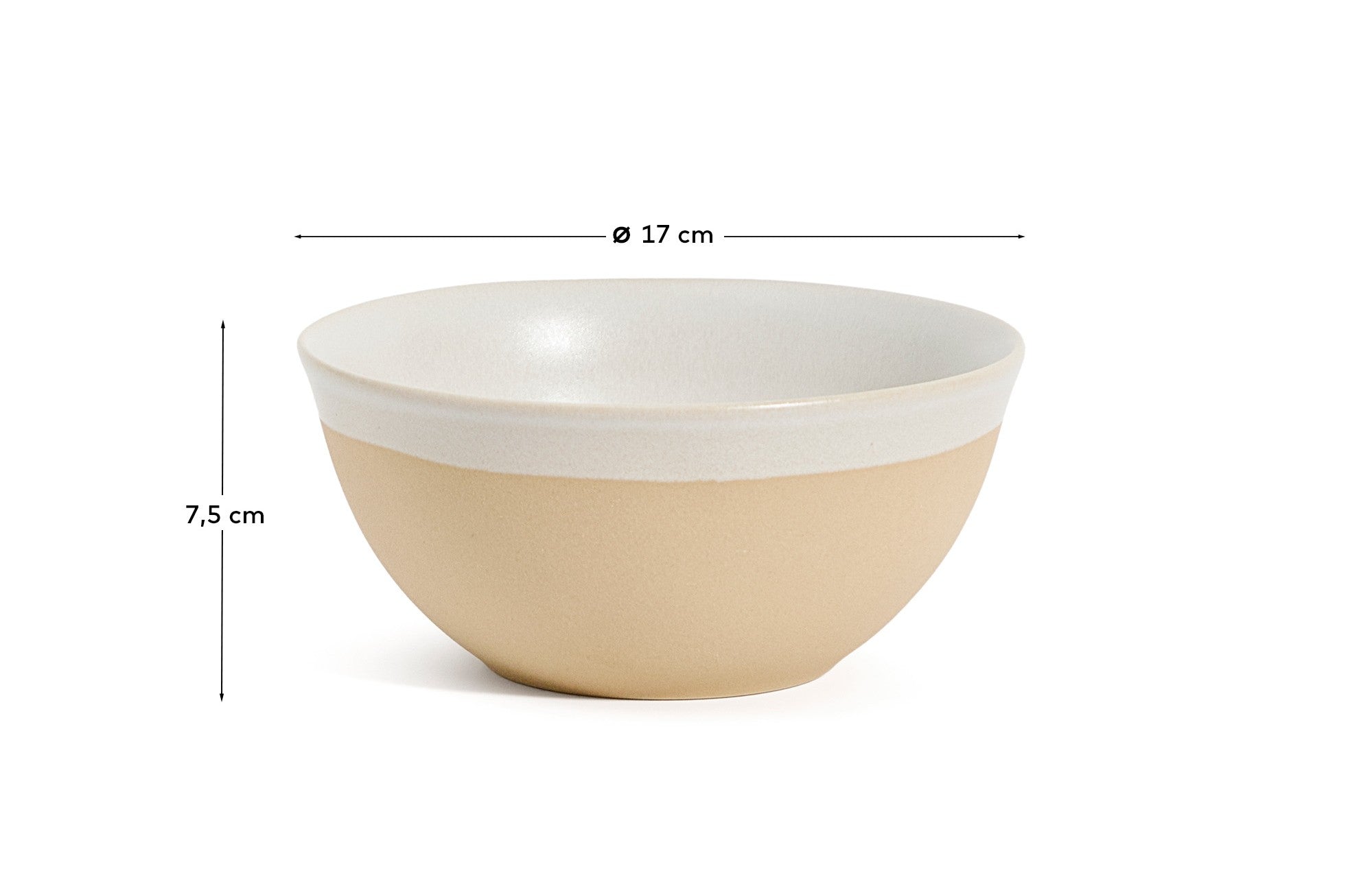 Beige Azir ceramic bowl - Measurements