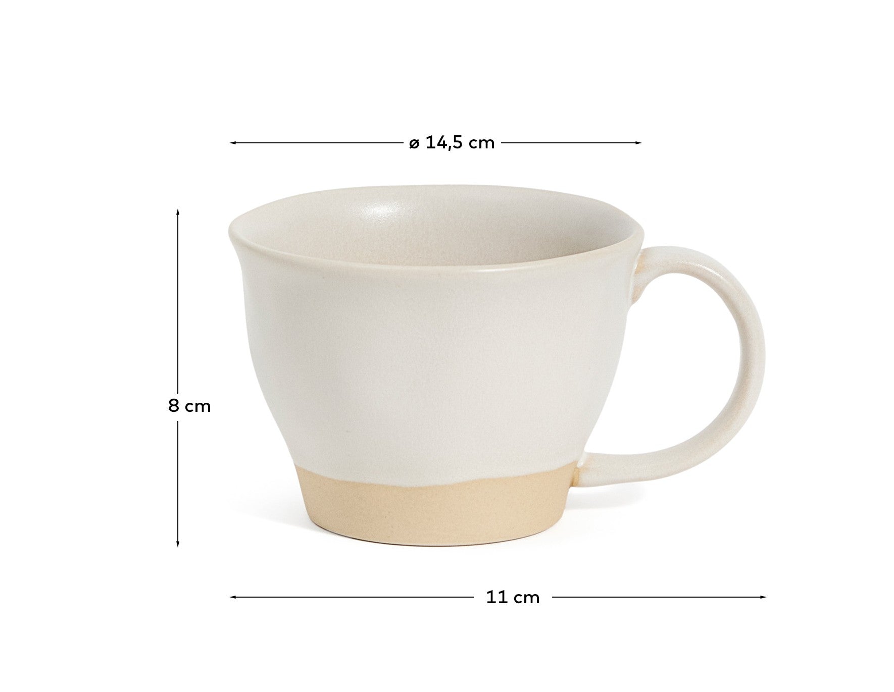 Beige Azir large ceramic mug - Measurements