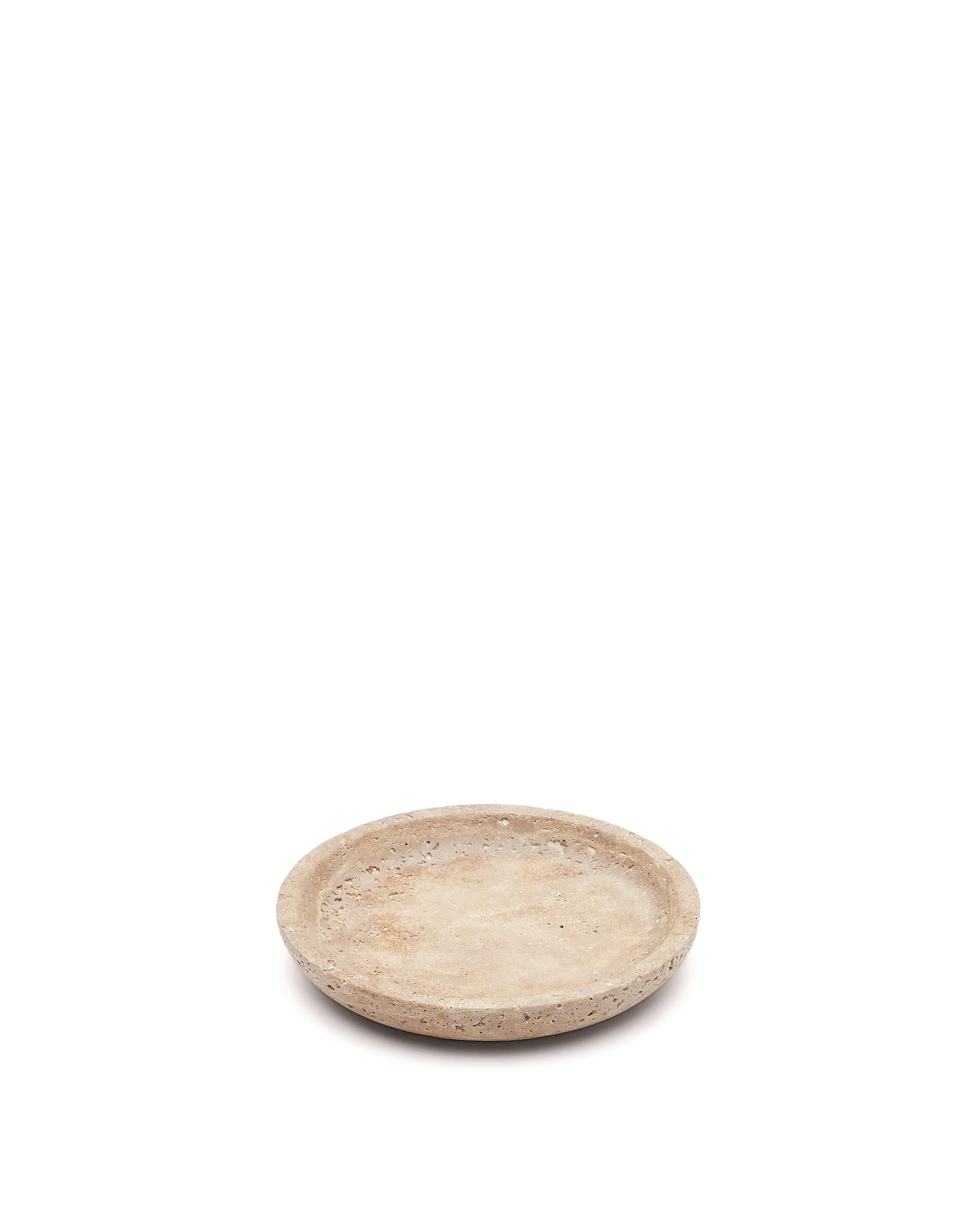Madlena small beige travertine table centerpiece - Product Image
