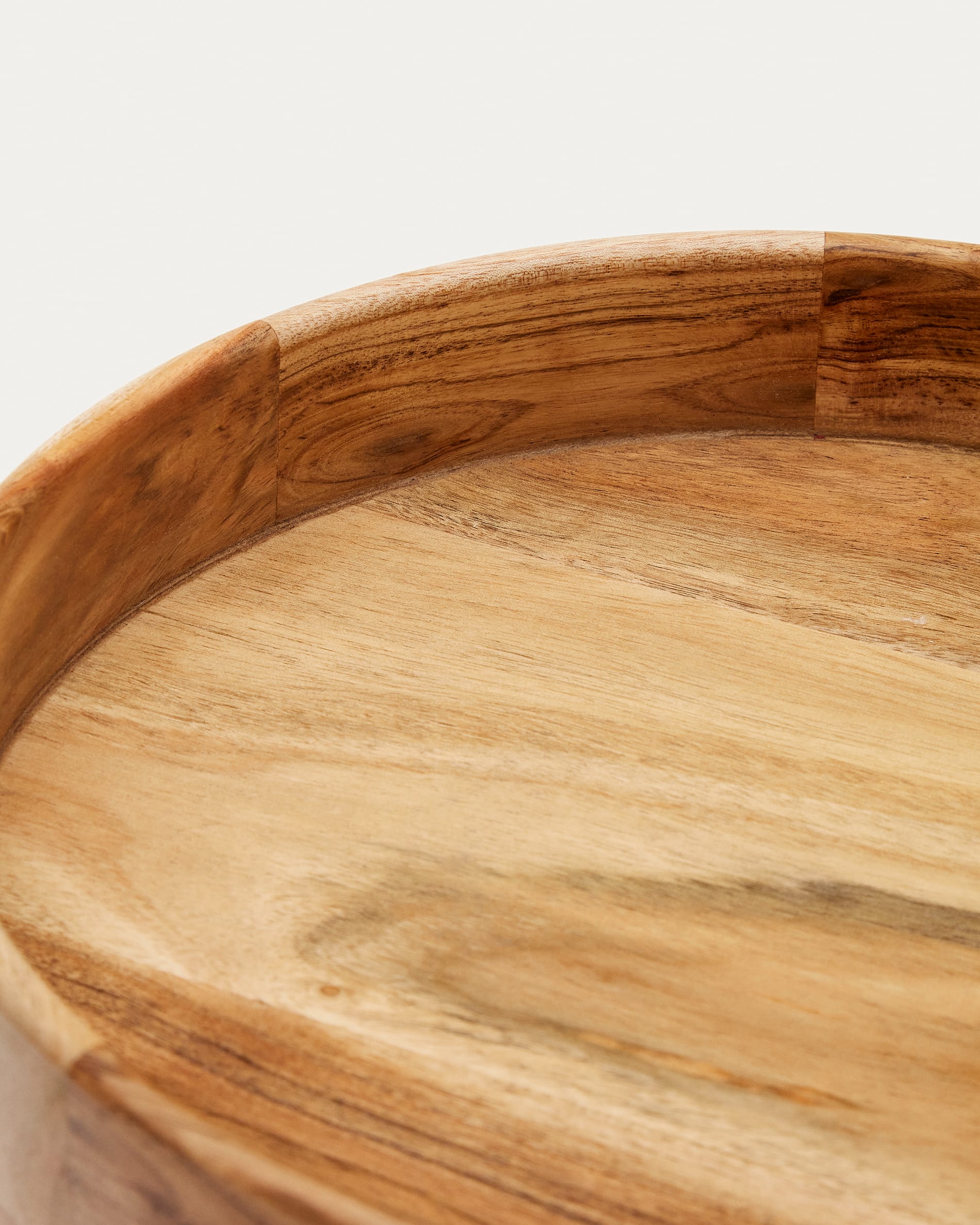 Lentegi large round bowl in solid acacia wood 