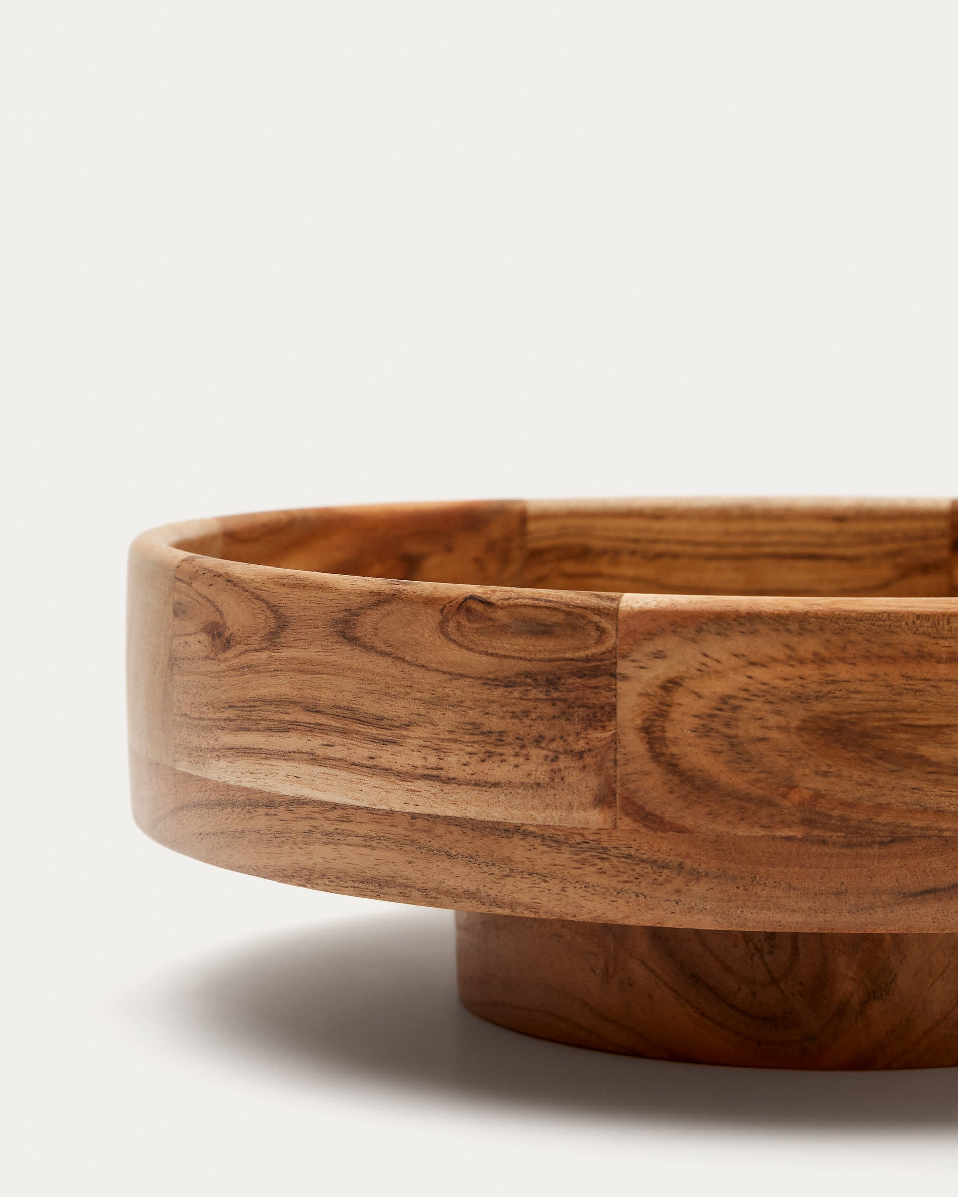 Lentegi large round bowl in solid acacia wood 