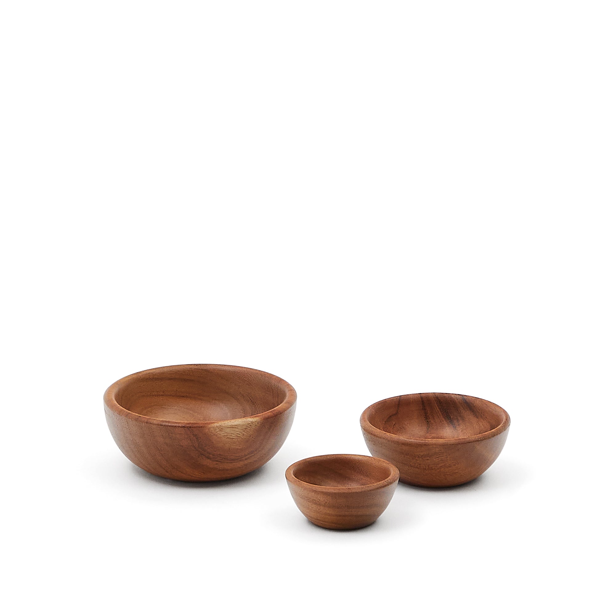 Selvira set of 3 acacia wood bowls
