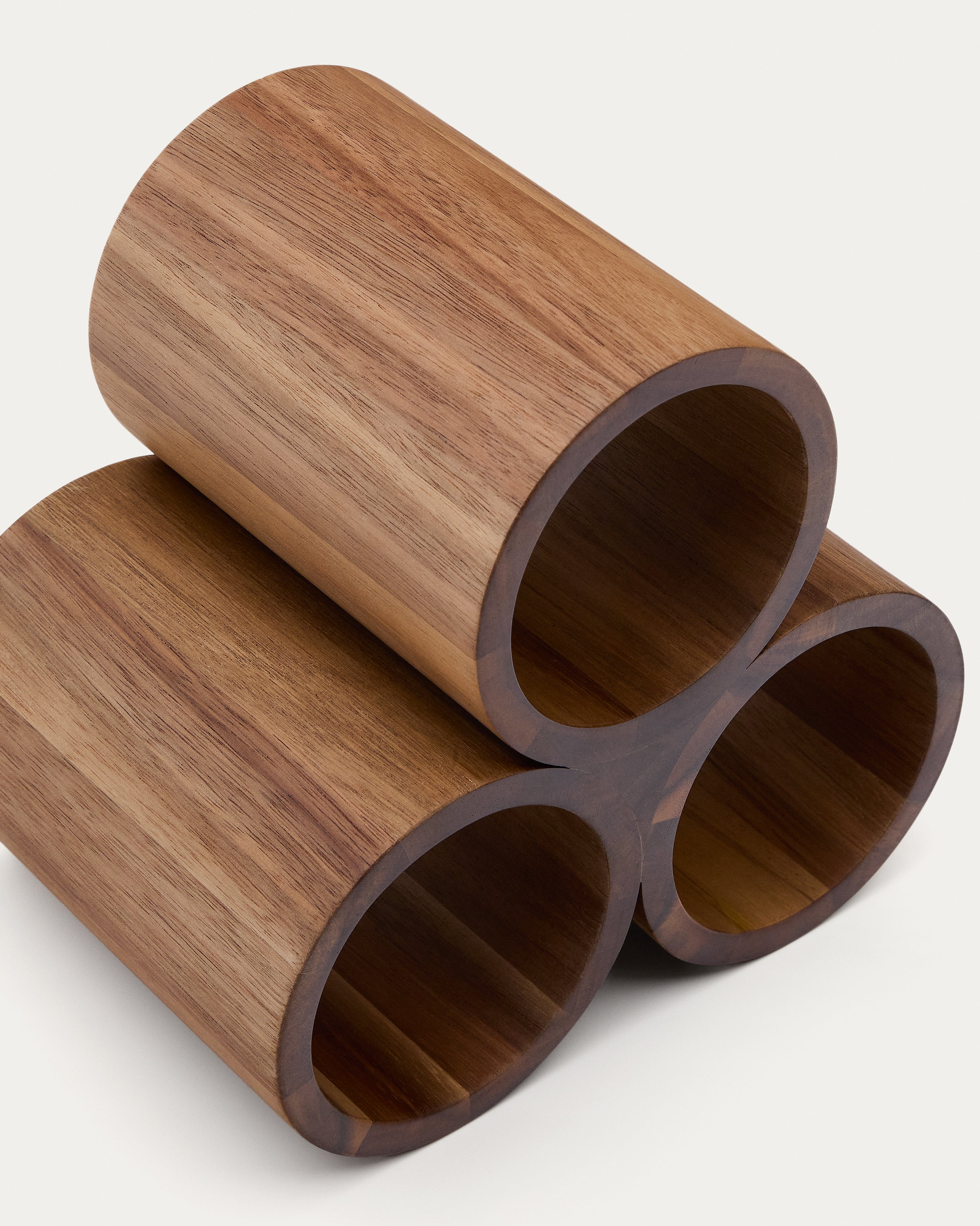 Sesilu small bottle rack in FSC 100% acacia wood - Detail