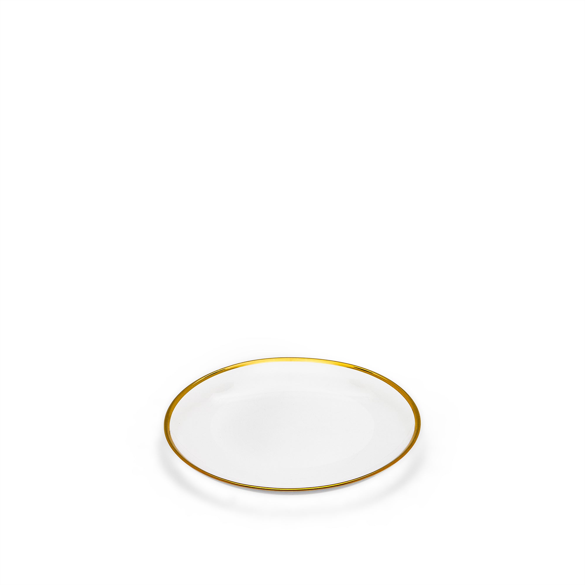Nelie glass dessert plate with golden edges - Product Image