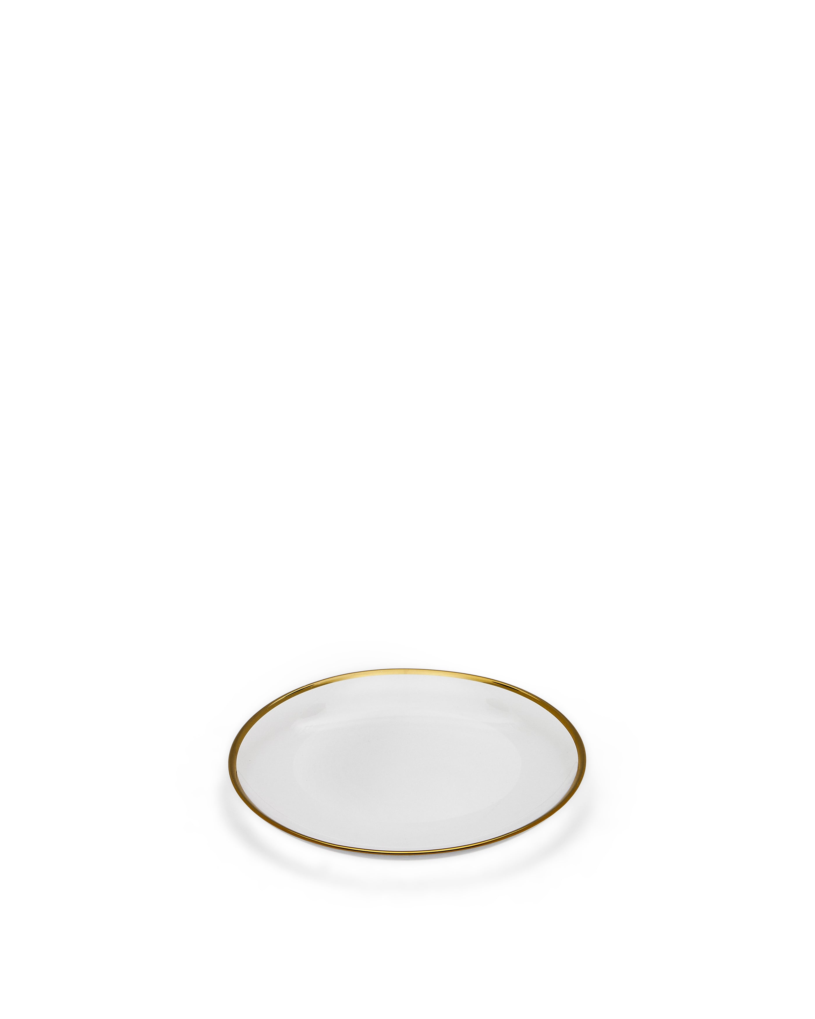 Nelie glass dessert plate with golden edges - Product Image