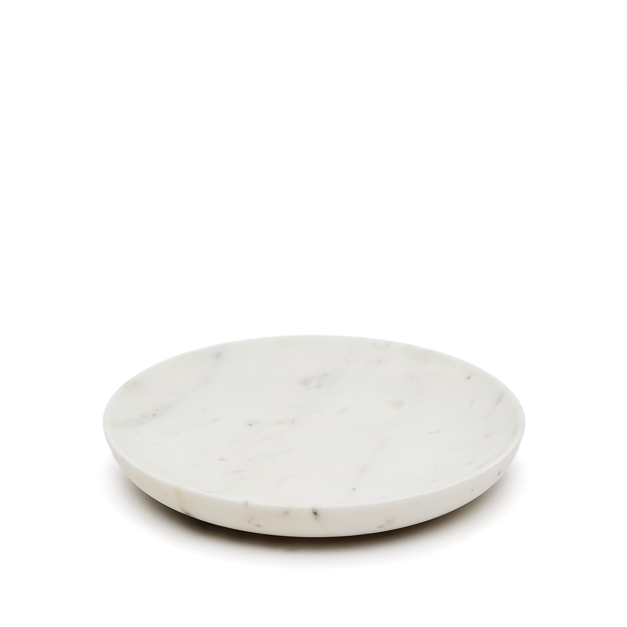 Ecin large, white marble serving plate - Product Image