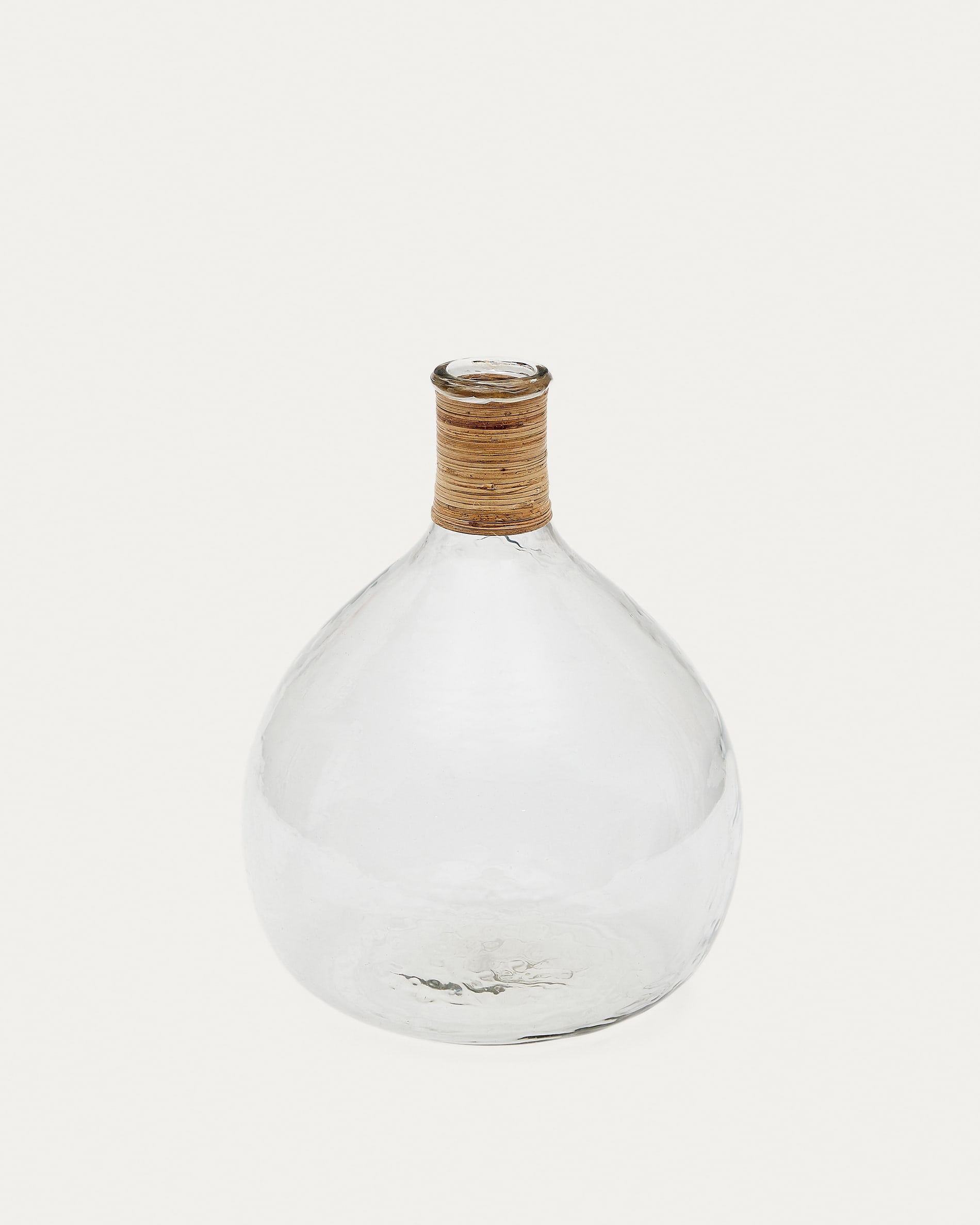 Serlina váza rattanból és átlátszó újrahasznosított üvegből, 37 cm