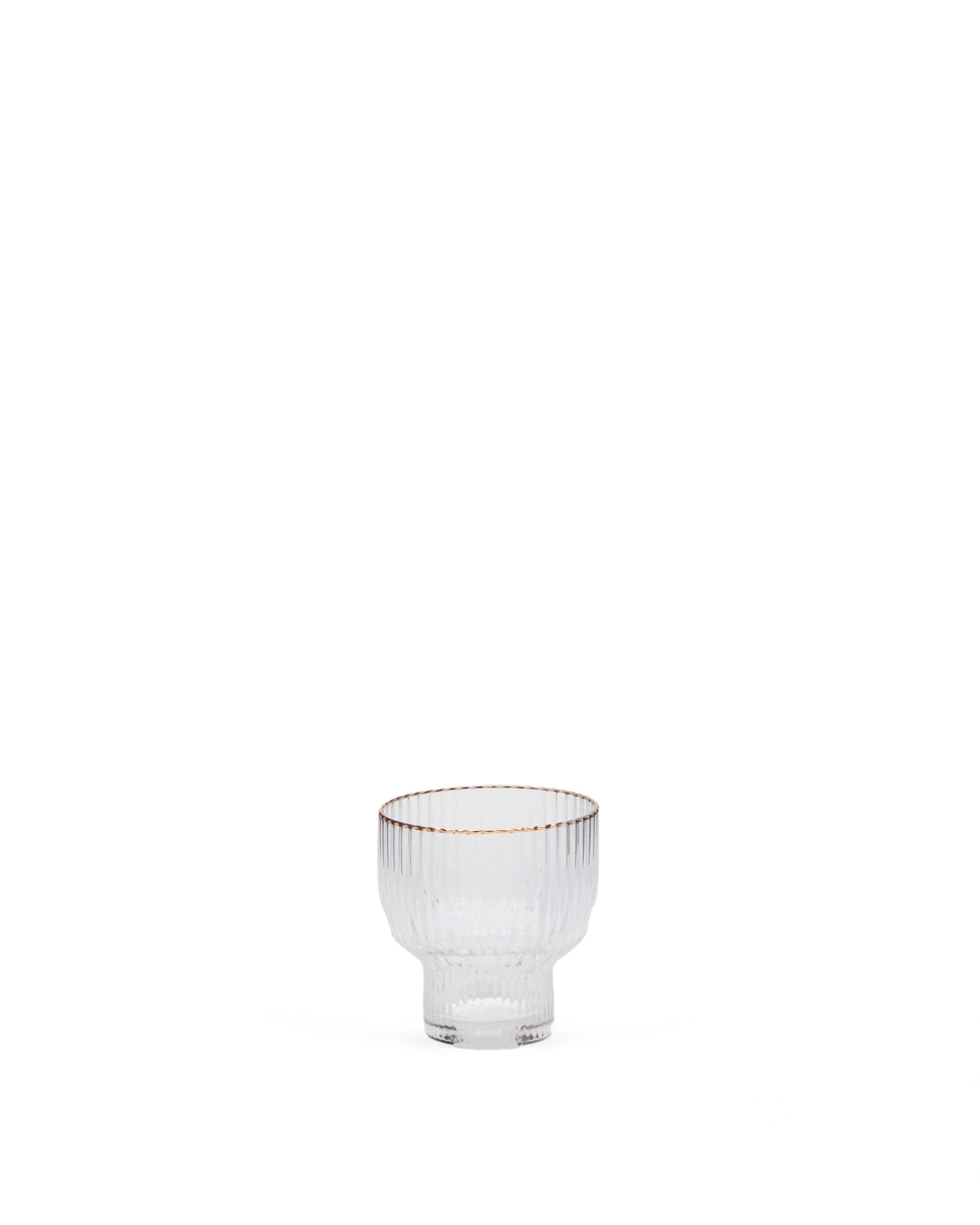 Ayan transparent glass cup, with a gold feature, 23 cl - Product Image