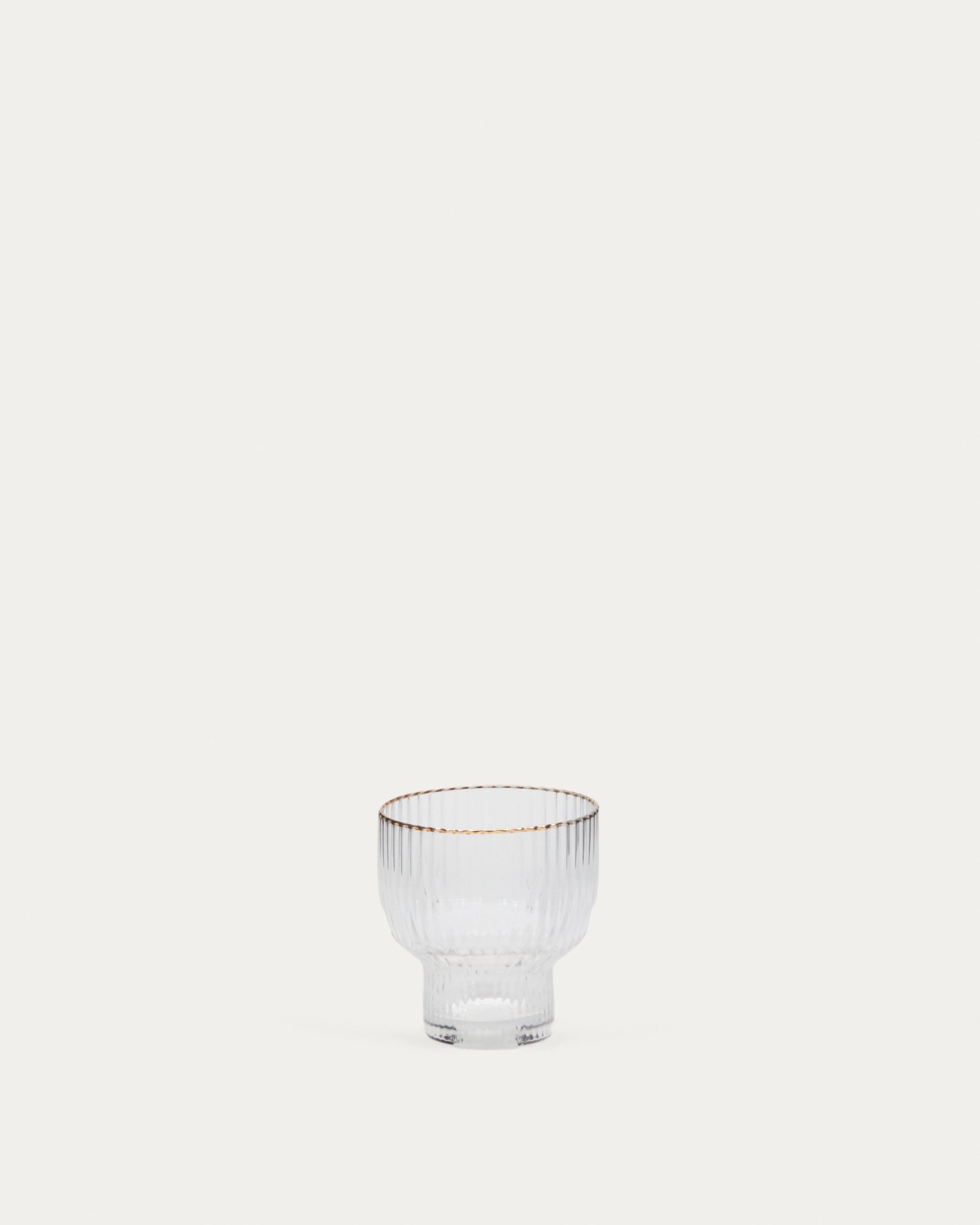 Ayan transparent glass cup, with a gold feature, 23 cl - Product View