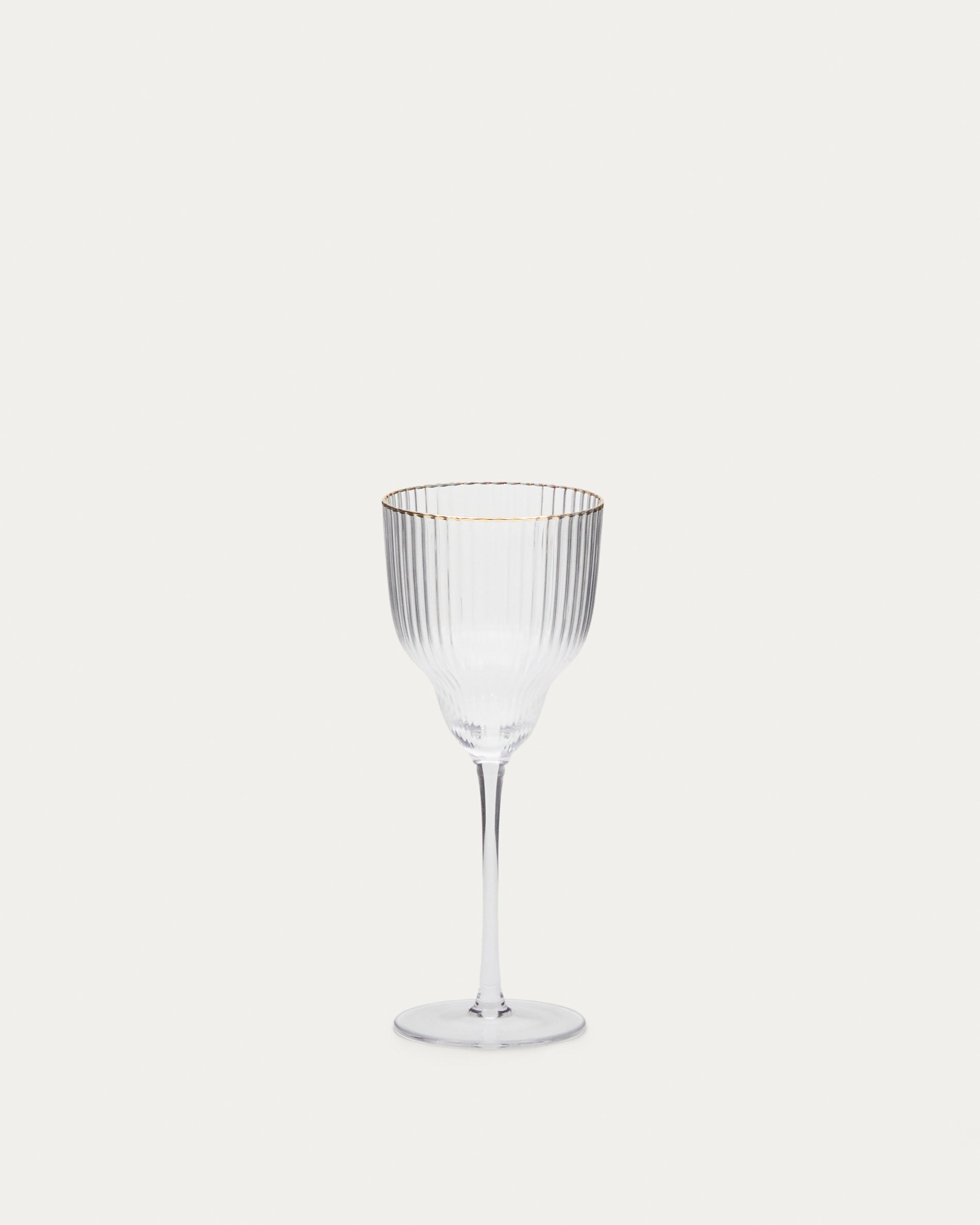 Ayan transparent wine glass, with a gold feature, 33 cl - Product View