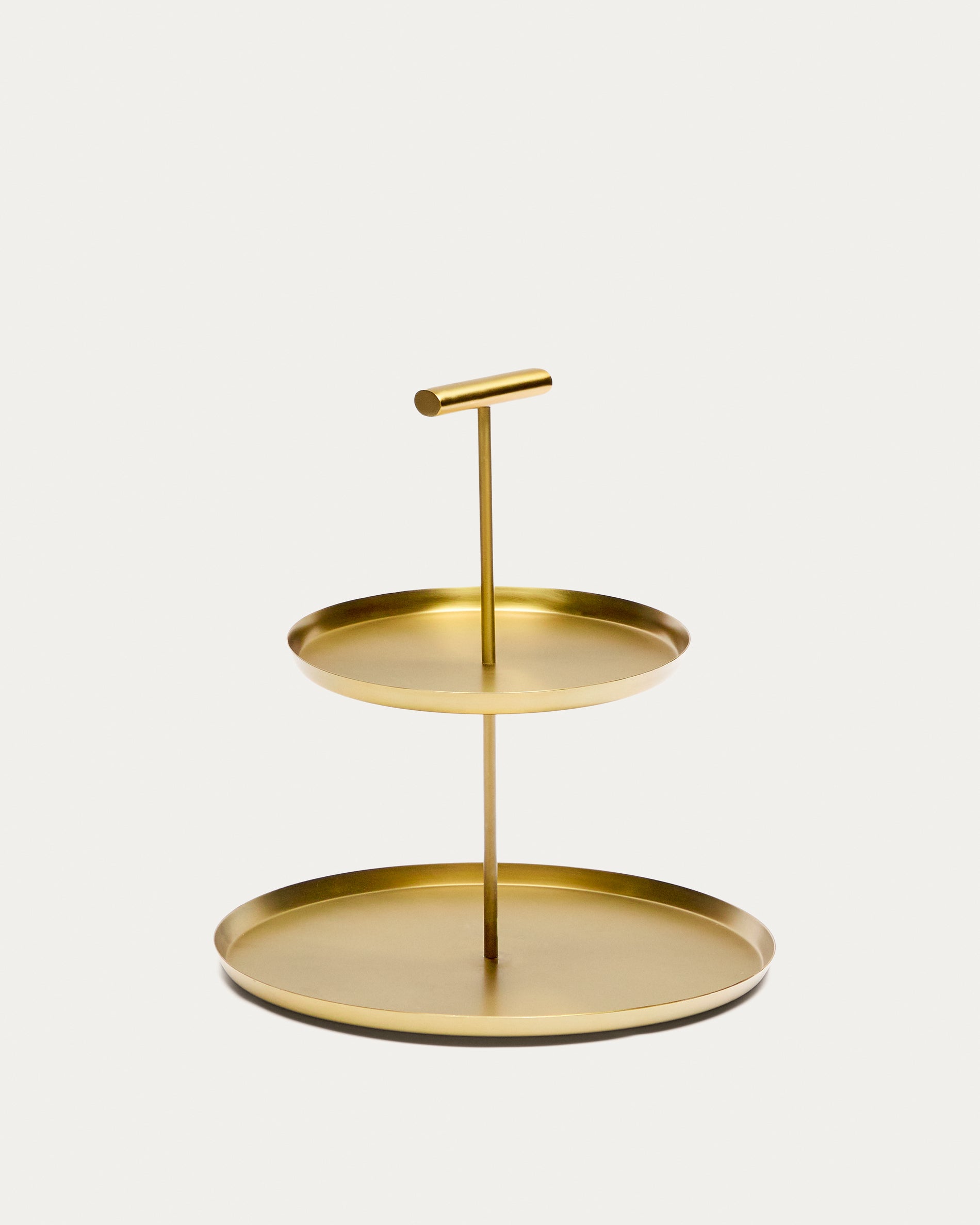 Aruc 2-layered tray made of gold-coloured stainless steel - Product View