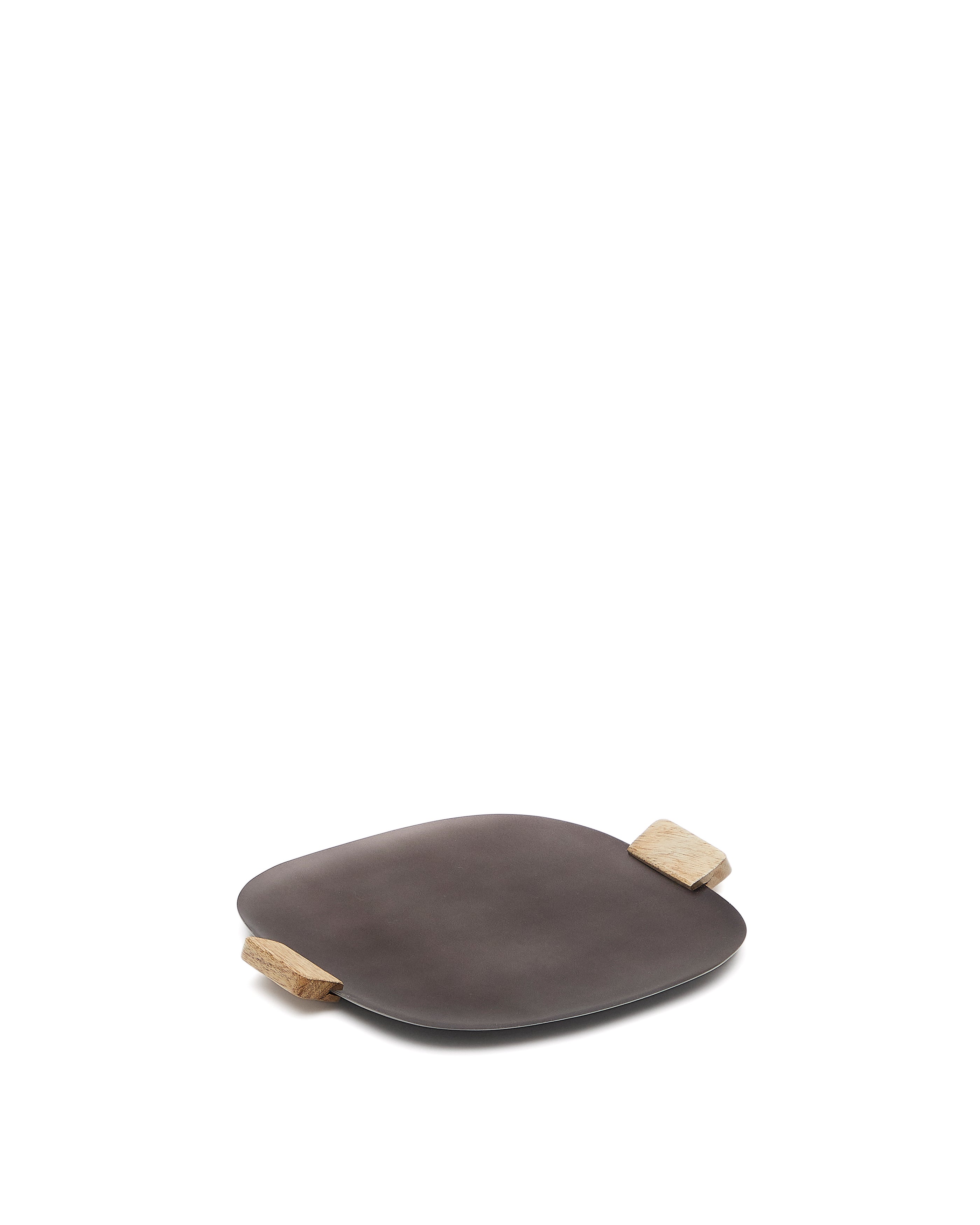 Soran tray made of wood and black stainless steel - Product Image