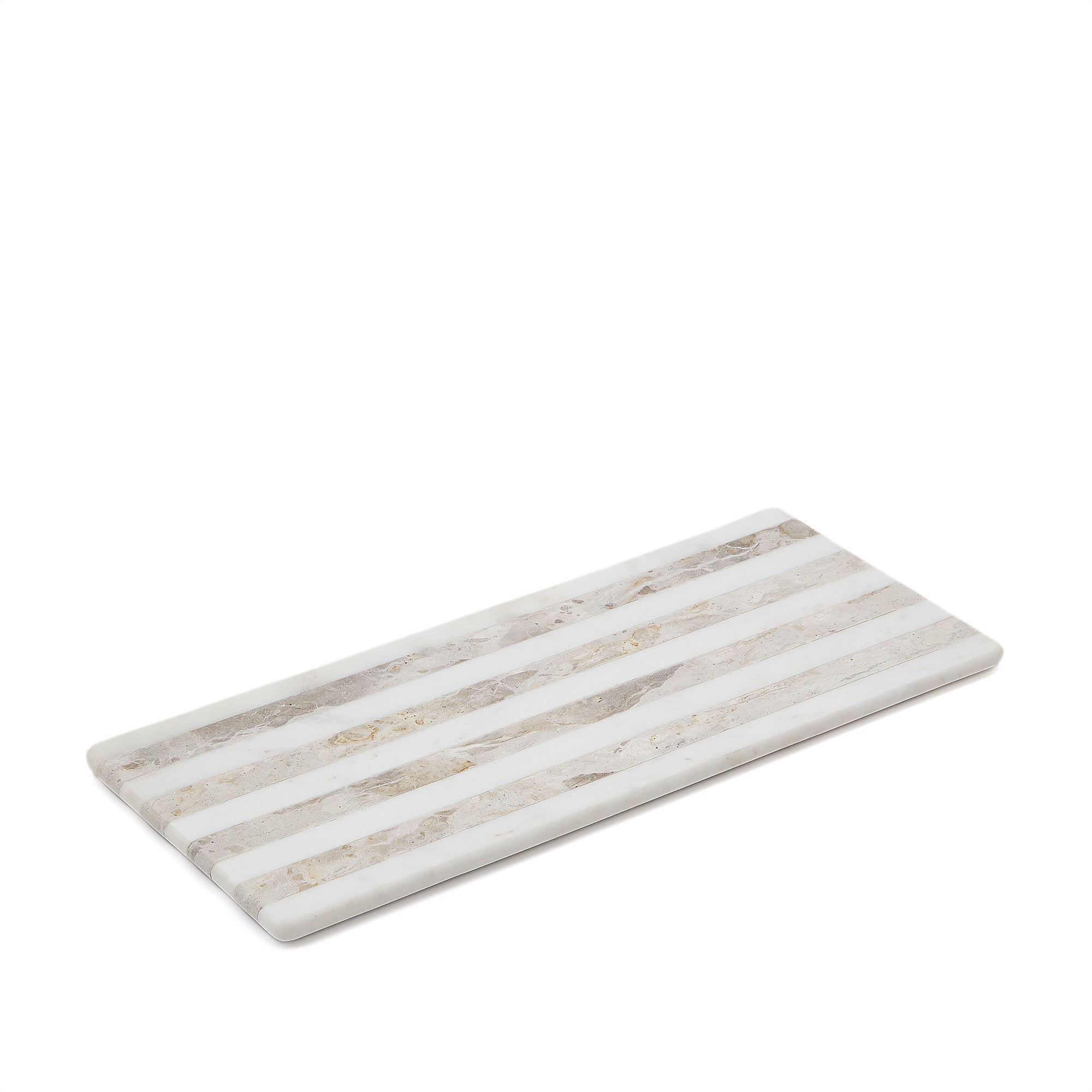 Sylara large serving board in grey and white marble - Product Image