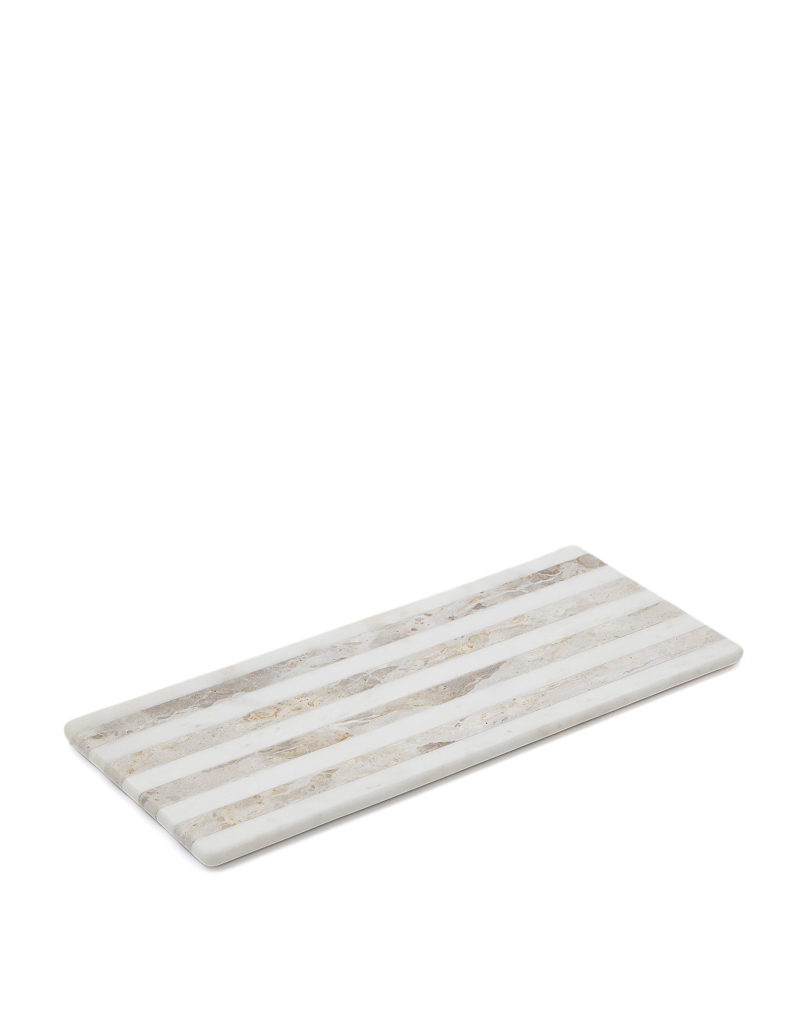 Sylara large serving board in grey and white marble - Product Image