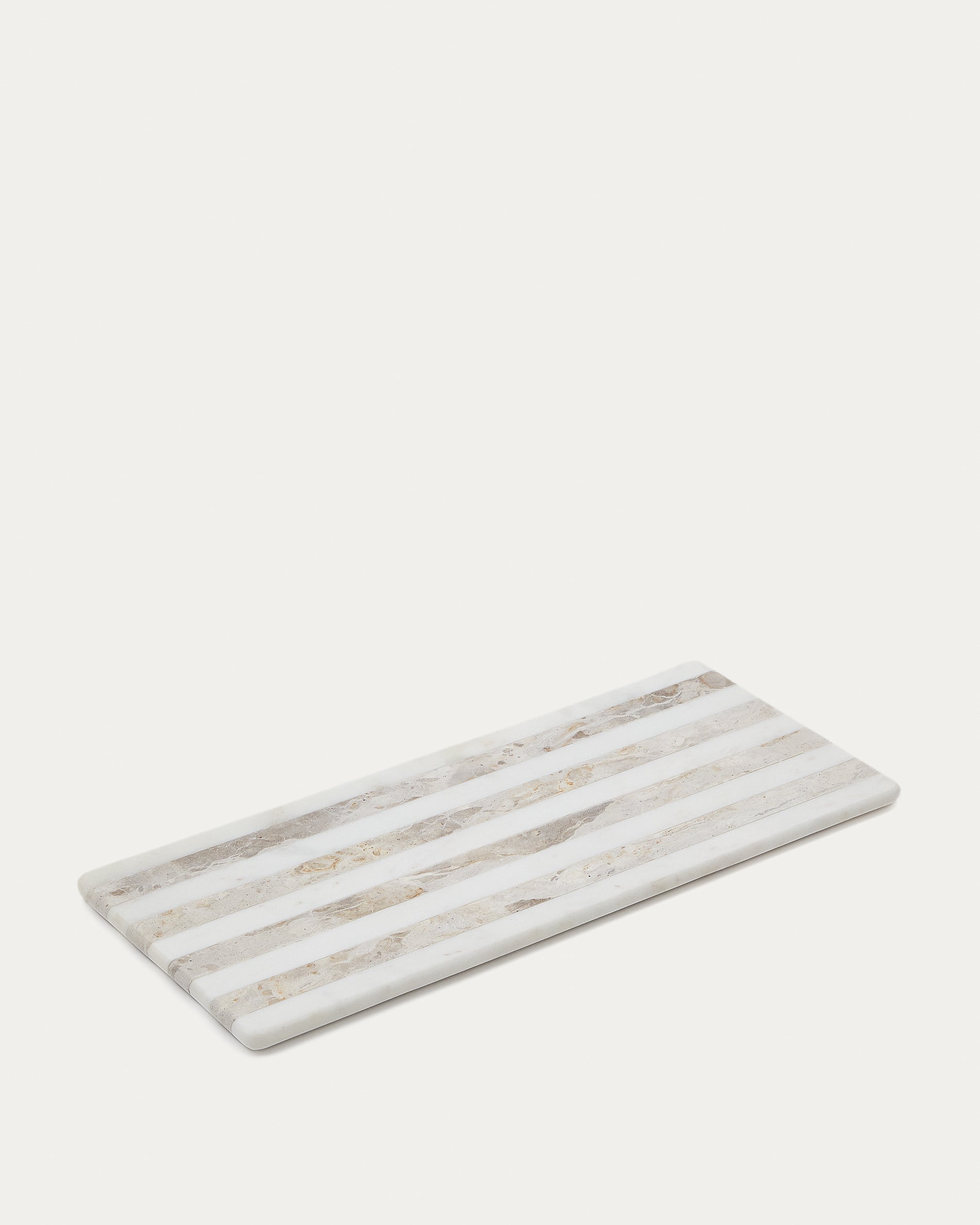 Sylara large serving board in grey and white marble - Product View