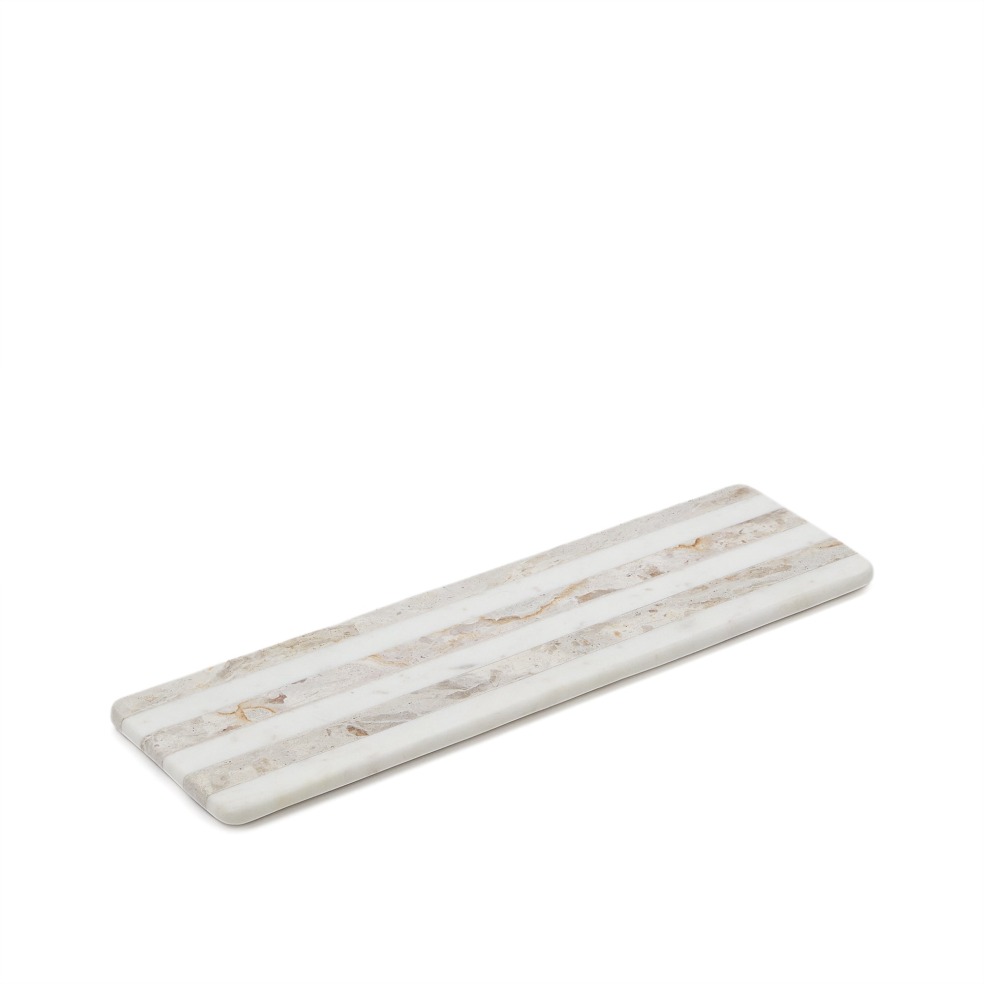 Sylara small serving board in grey and white marble - Product Image