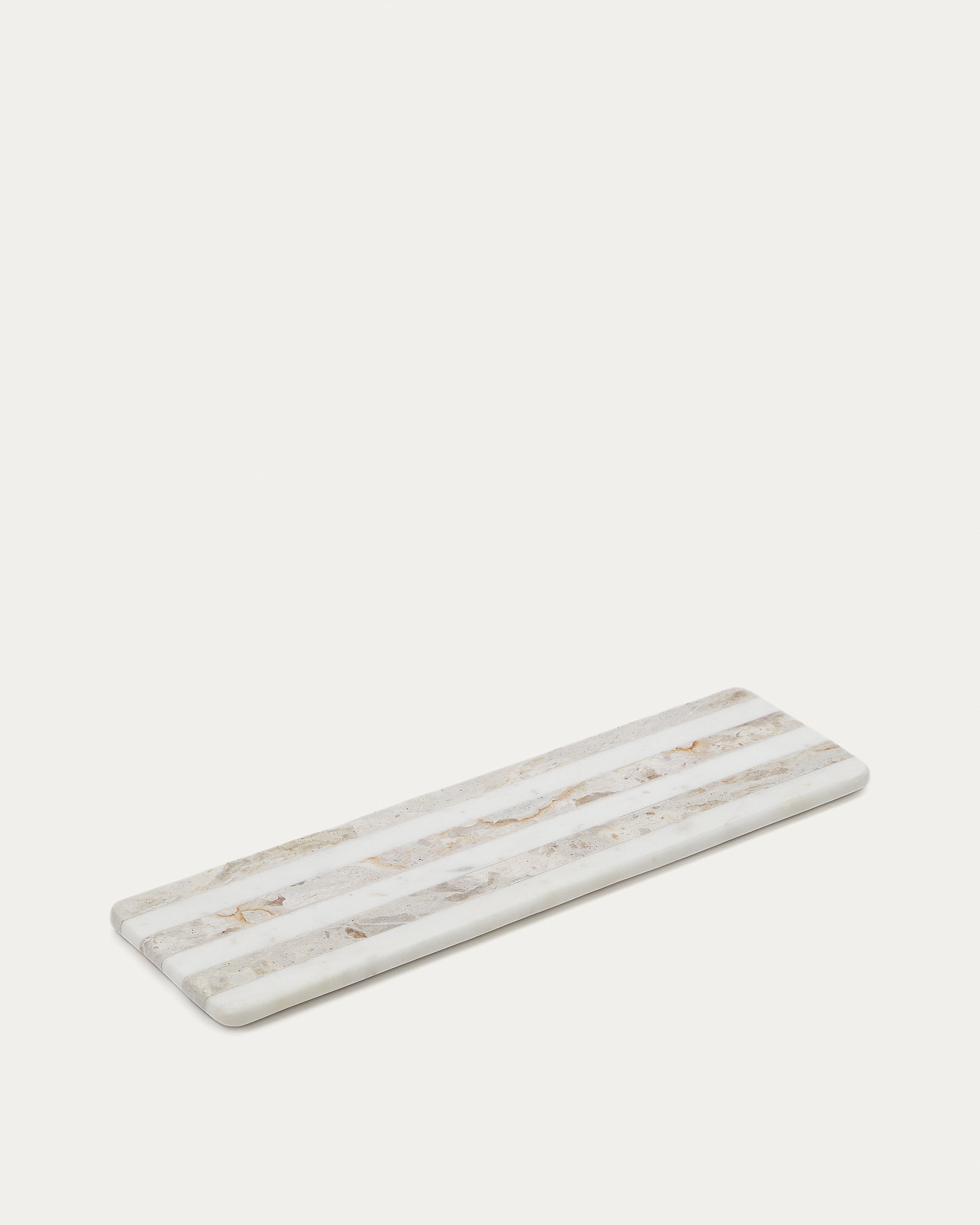 Sylara small serving board in grey and white marble - Product View